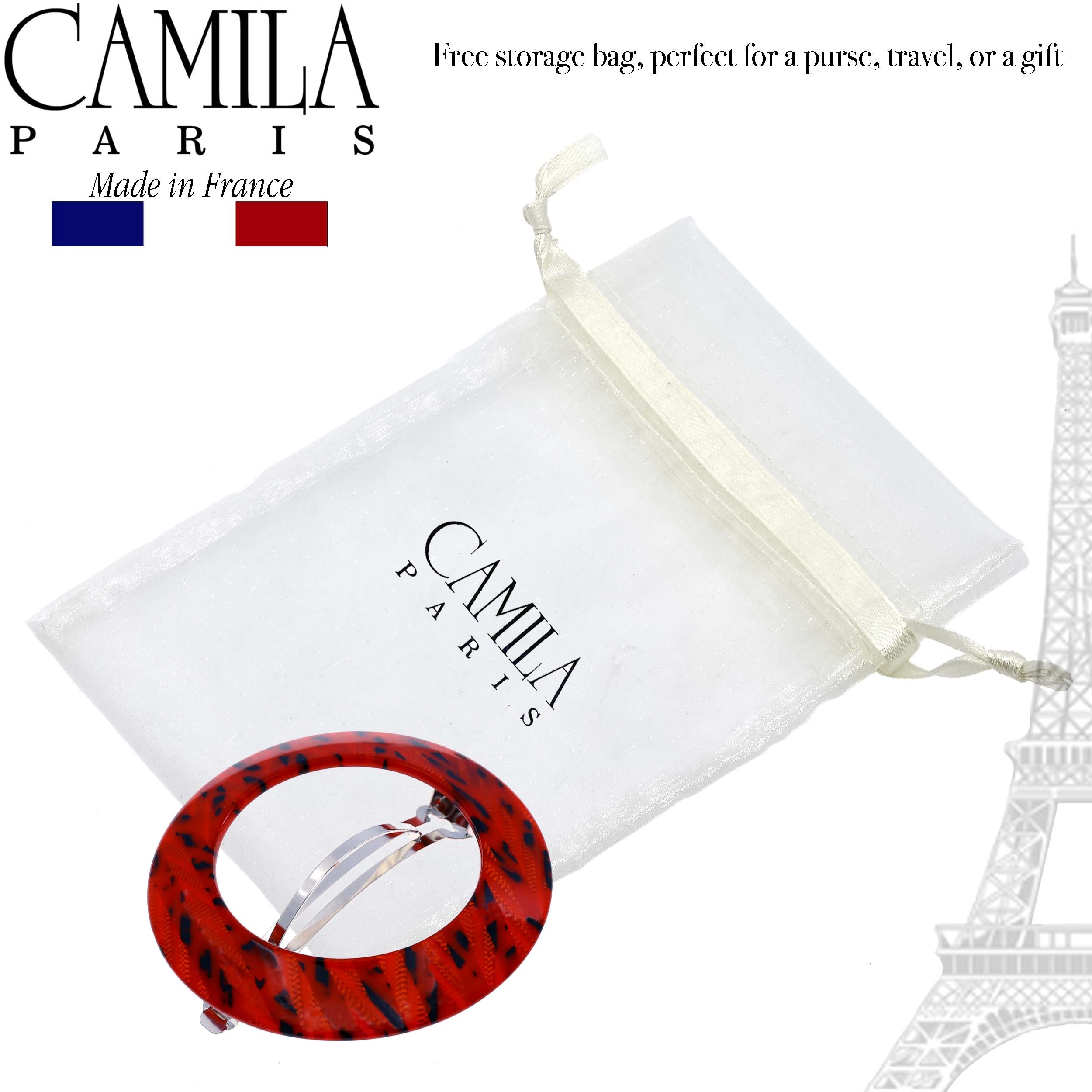 Camila Paris Handmade Automatic Round Halo Hair Barrette