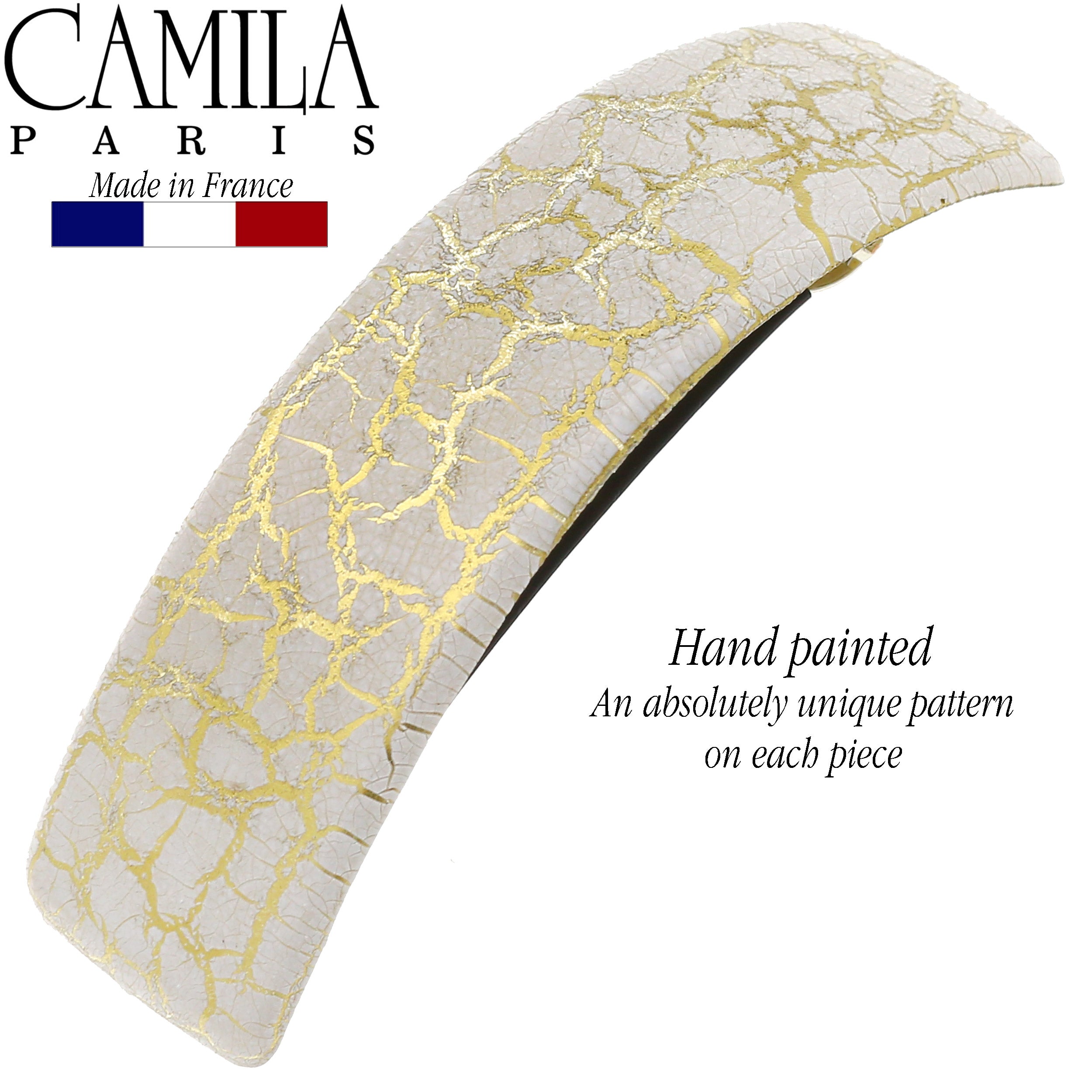 Camila Paris CP2553 Volume Beige French Hair Barrette Rectangular