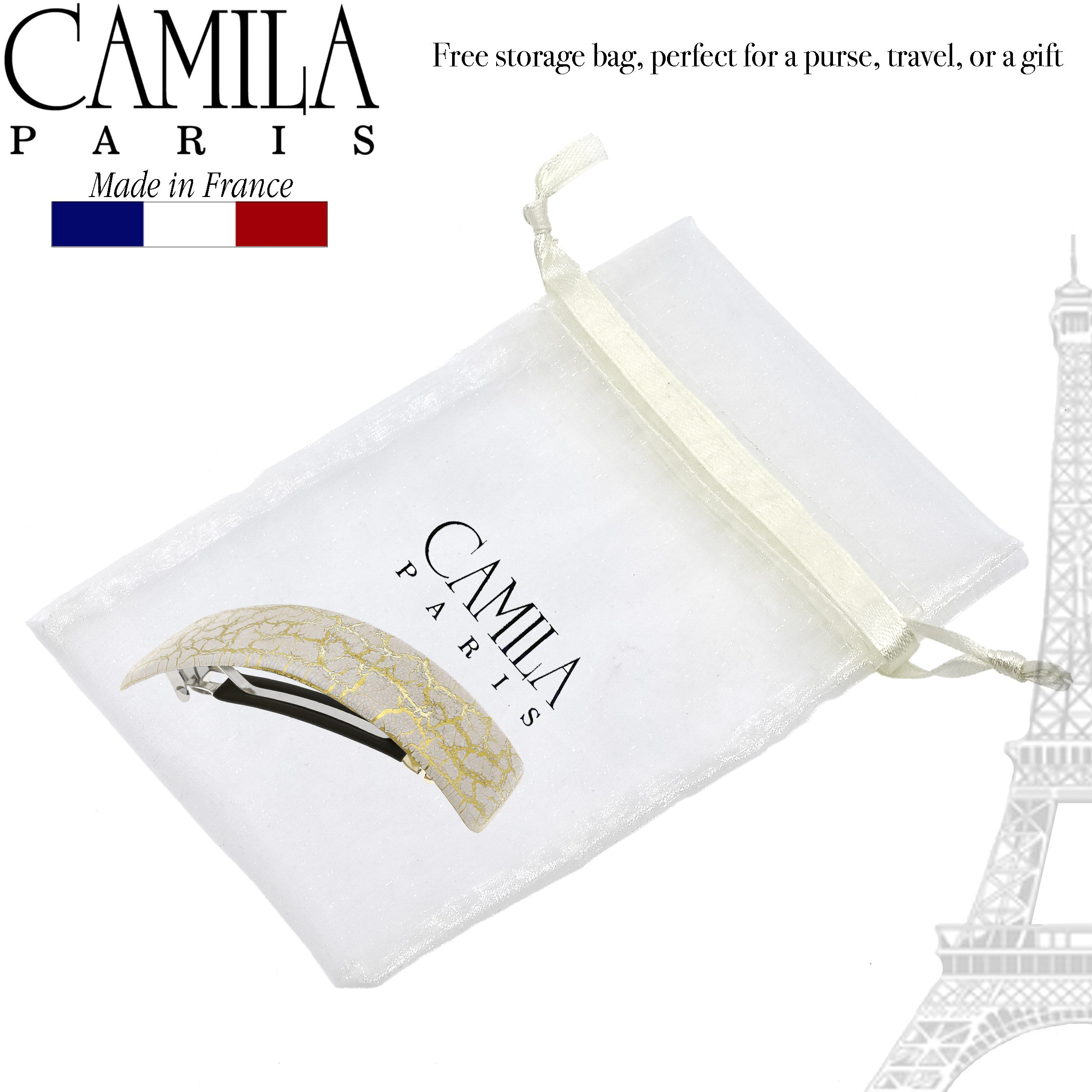 Camila Paris CP2553 Volume Beige French Hair Barrette Rectangular