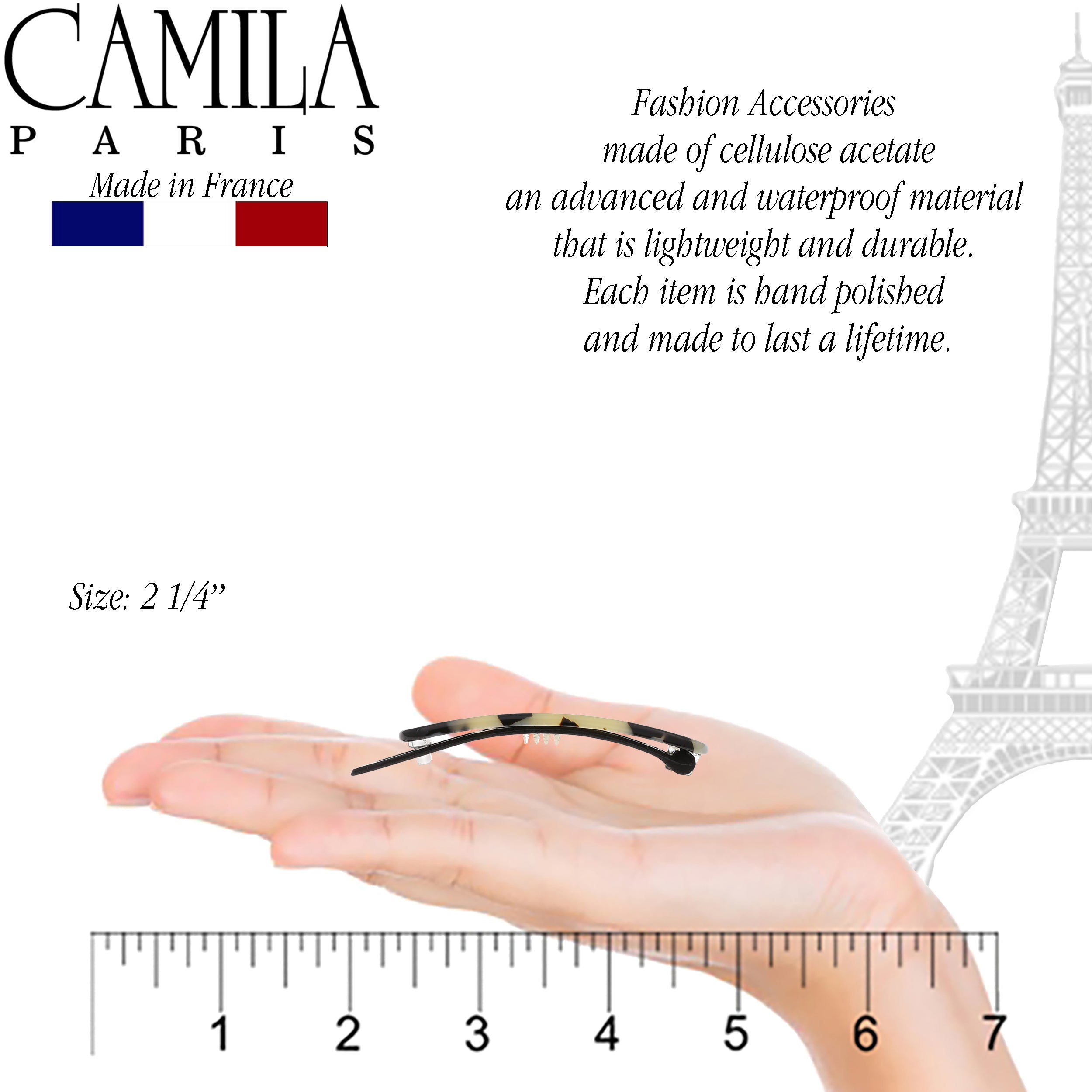 Camila Paris Hair Barrettes Handmade Classic Metal-Free