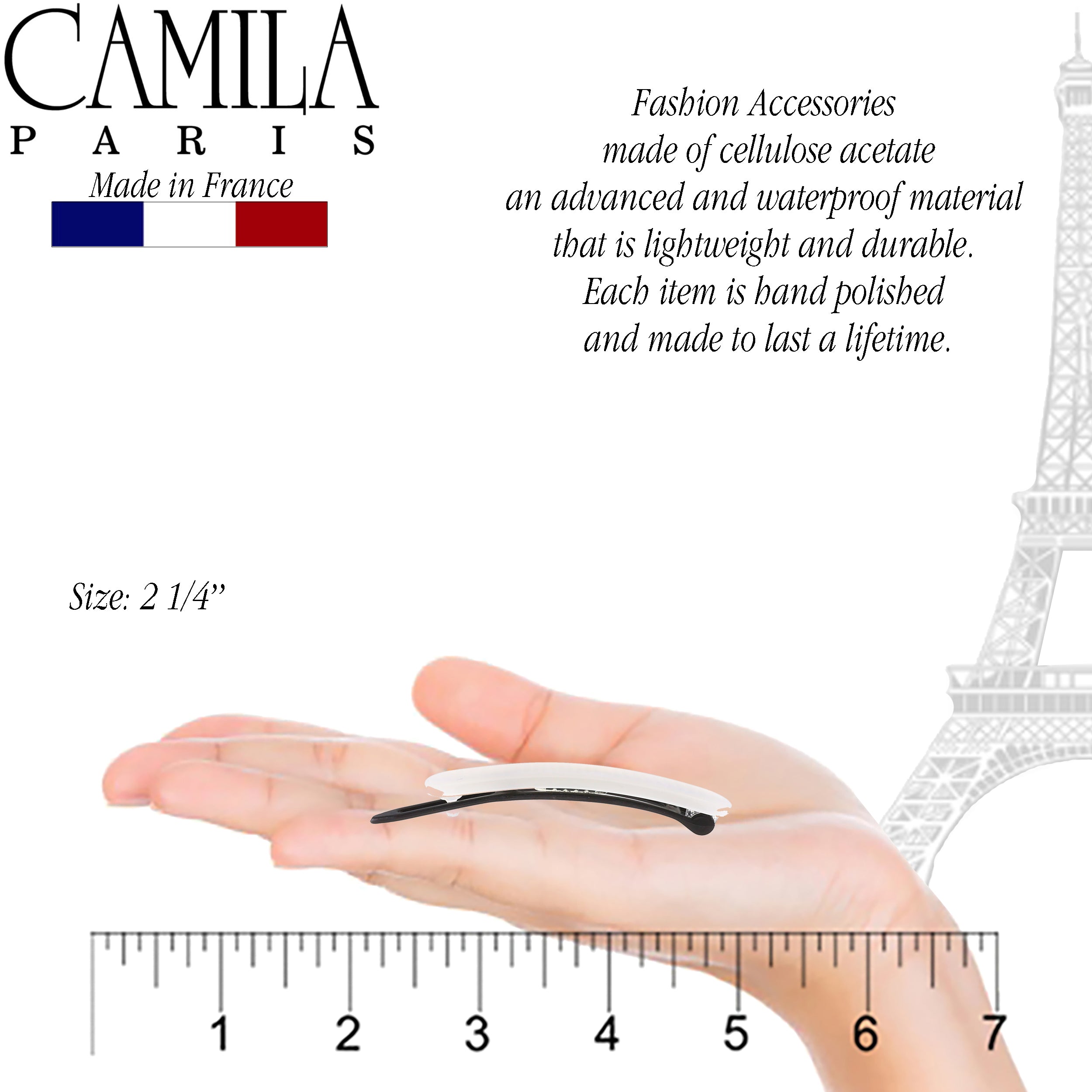 Camila Paris Hair Barrettes Handmade Classic Metal-Free