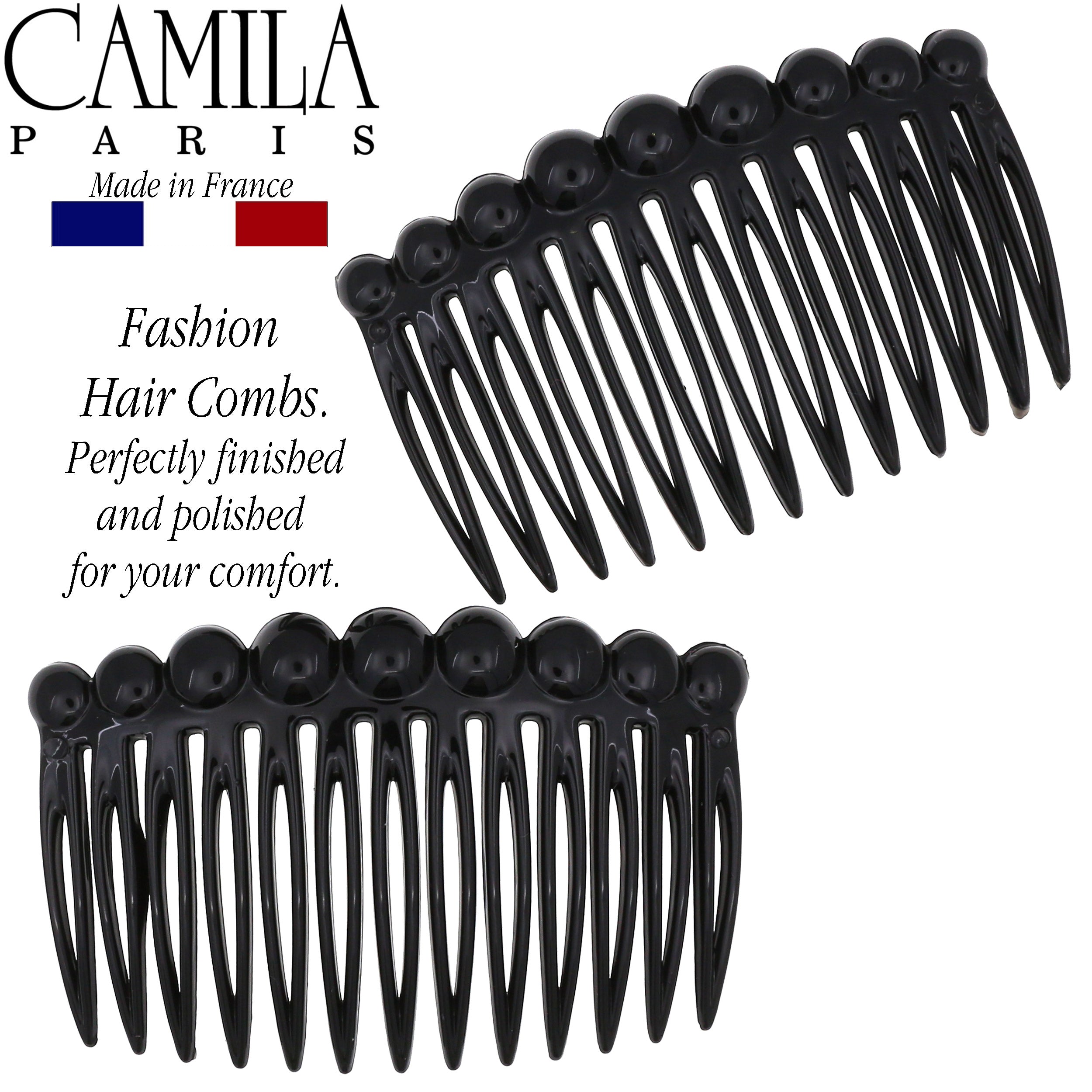 Camila Paris CP33-2 Tortoise Shell French Hair Side Comb for Women