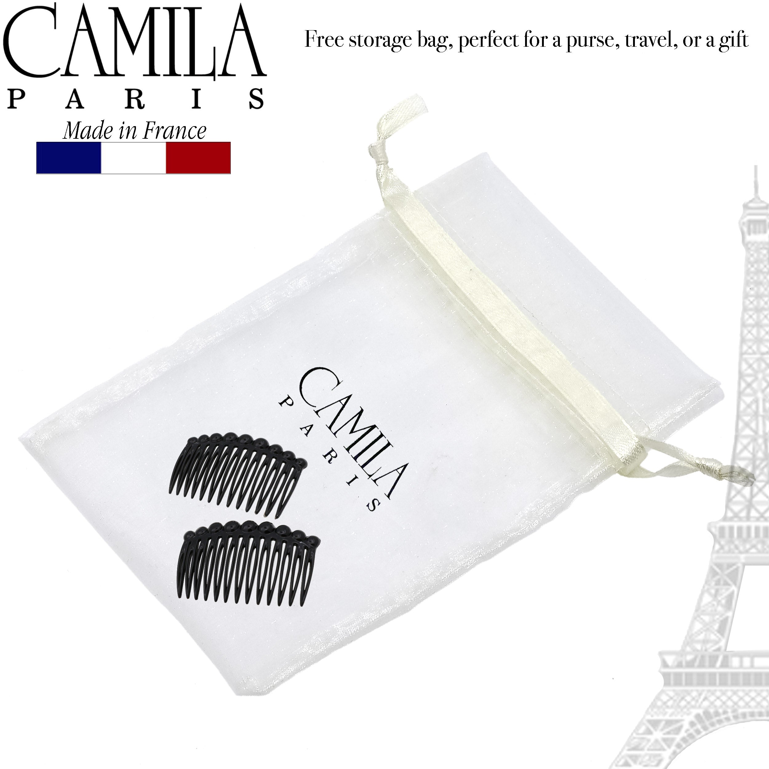 Camila Paris CP33-2 Tortoise Shell French Hair Side Comb for Women