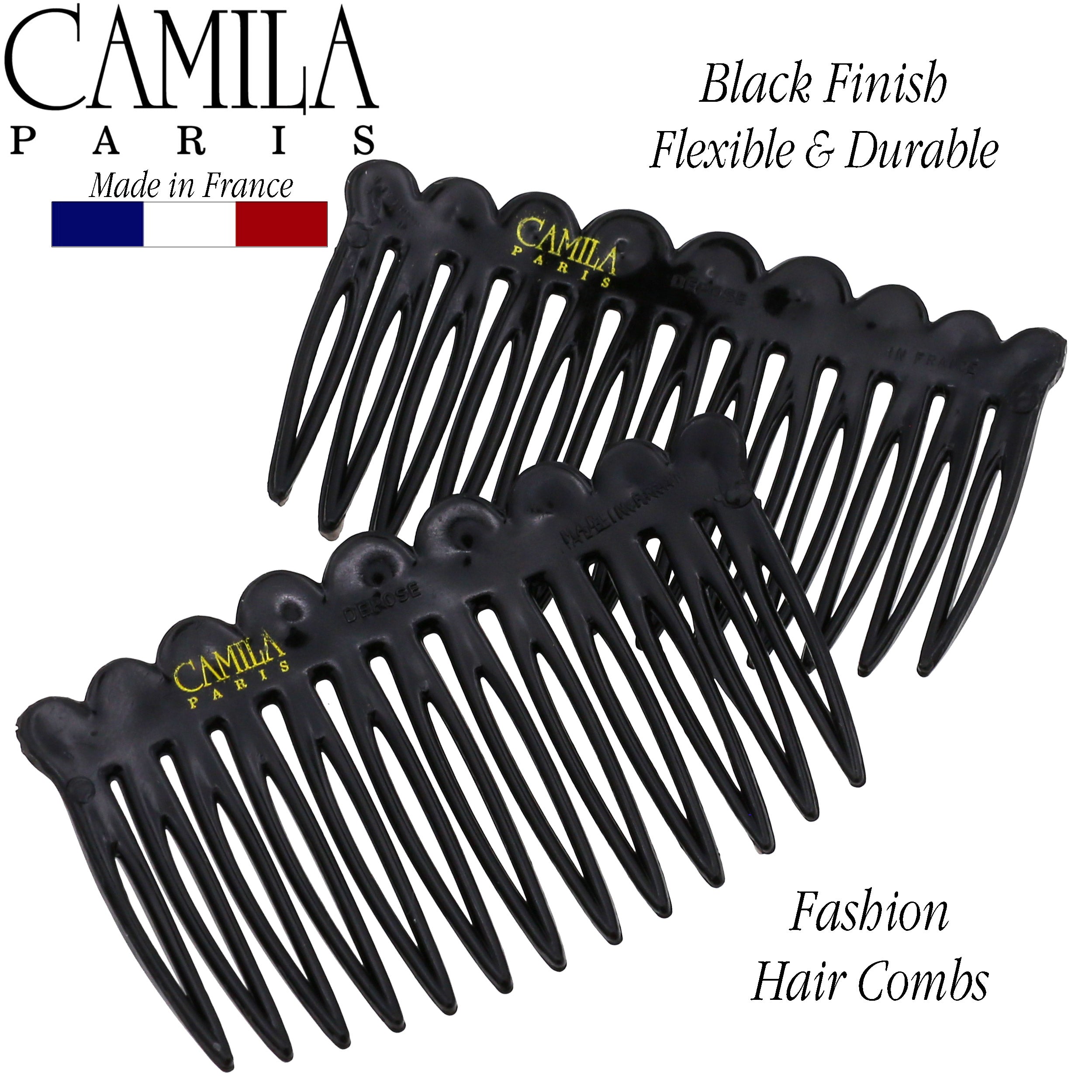Camila Paris CP33-2 Tortoise Shell French Hair Side Comb for Women