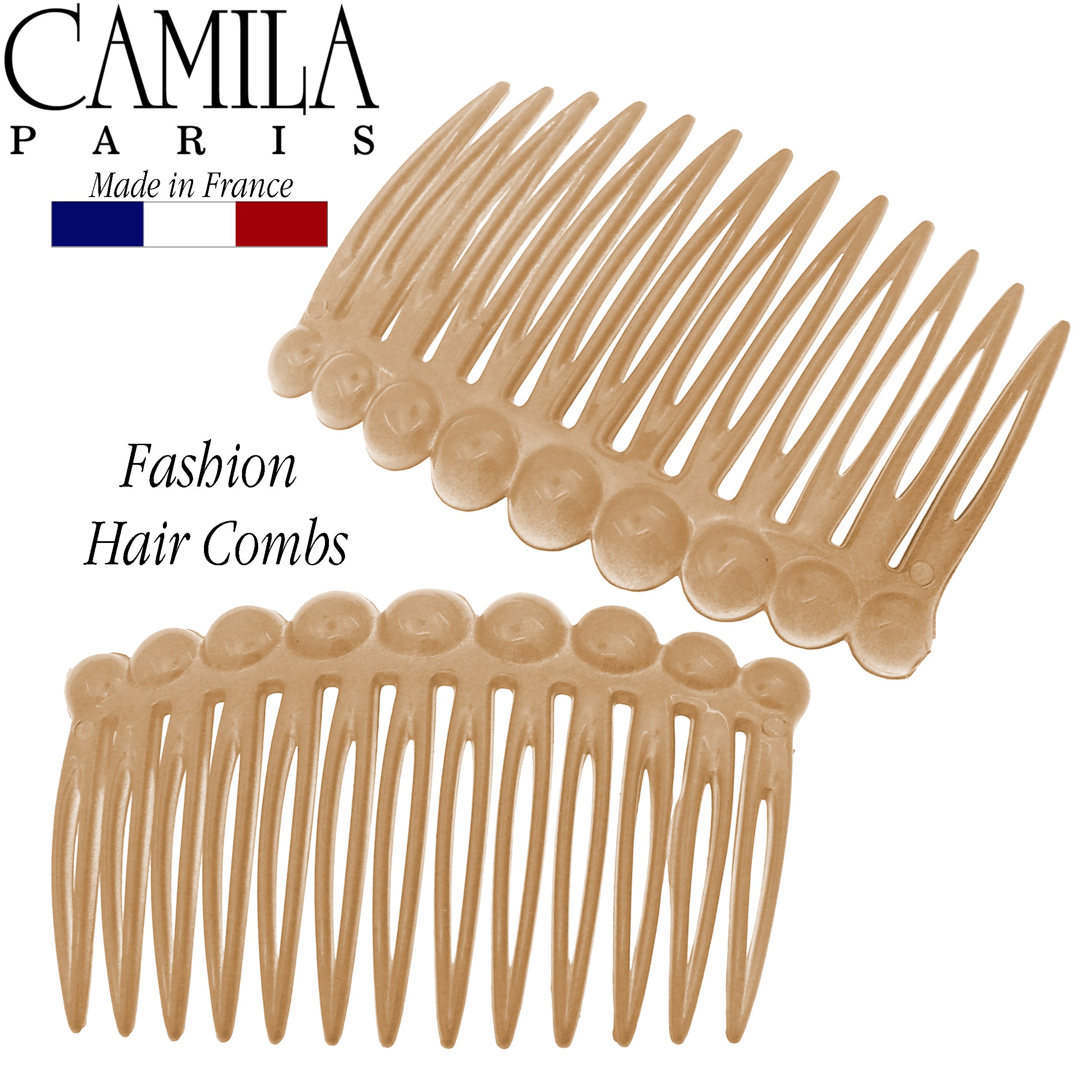 Camila Paris CP33-2 Tortoise Shell French Hair Side Comb for Women
