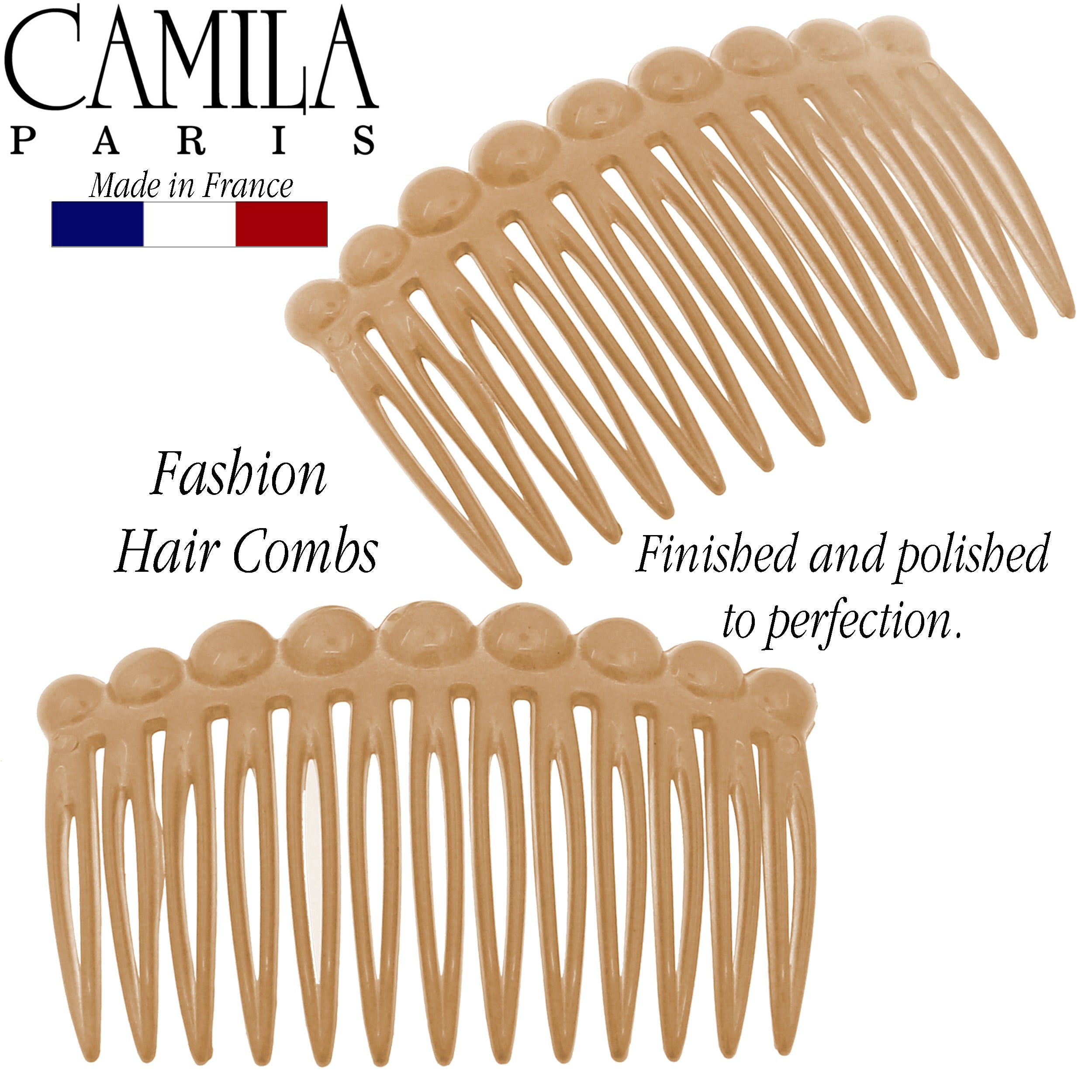 Camila Paris CP33-2 Tortoise Shell French Hair Side Comb for Women