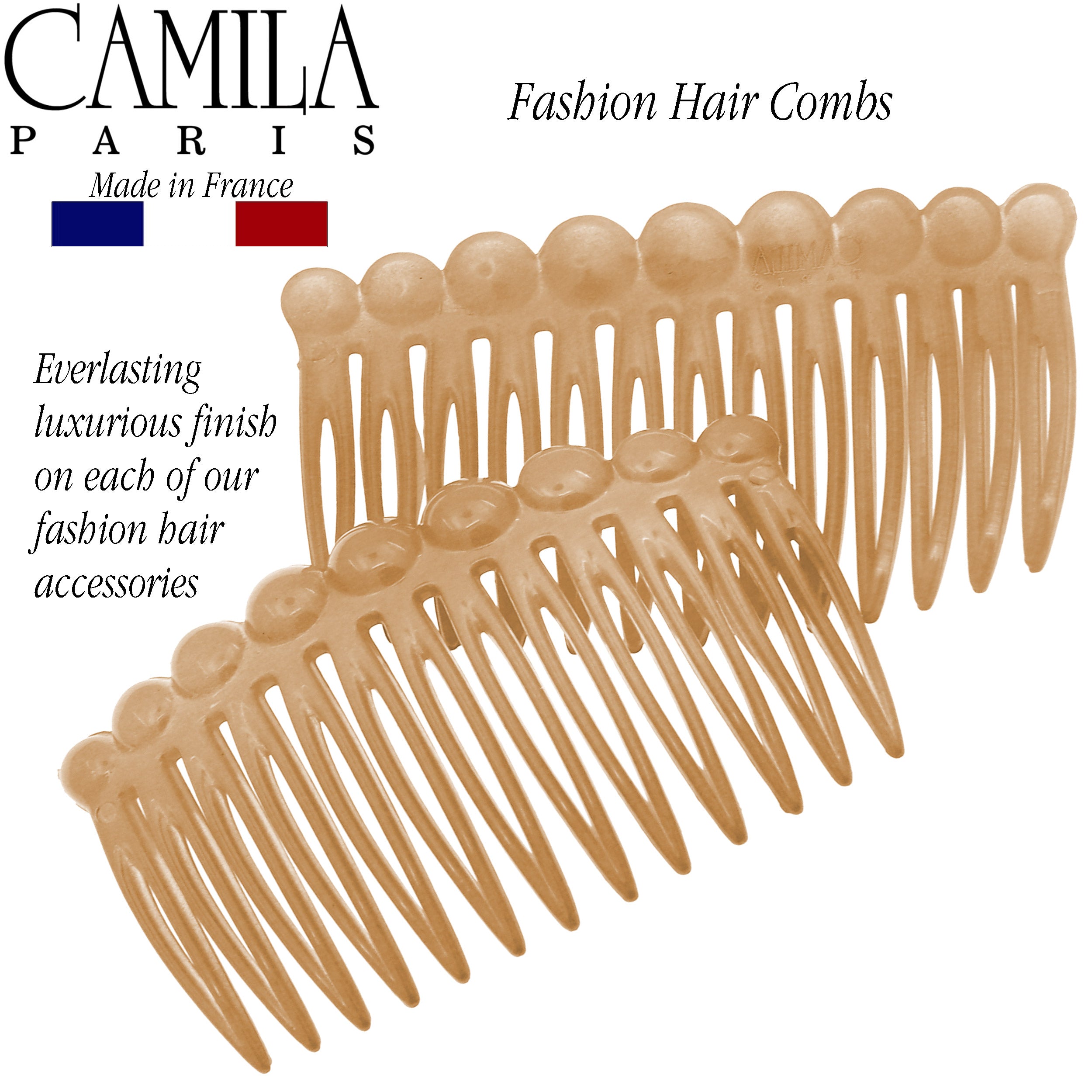 Camila Paris CP33-2 Tortoise Shell French Hair Side Comb for Women