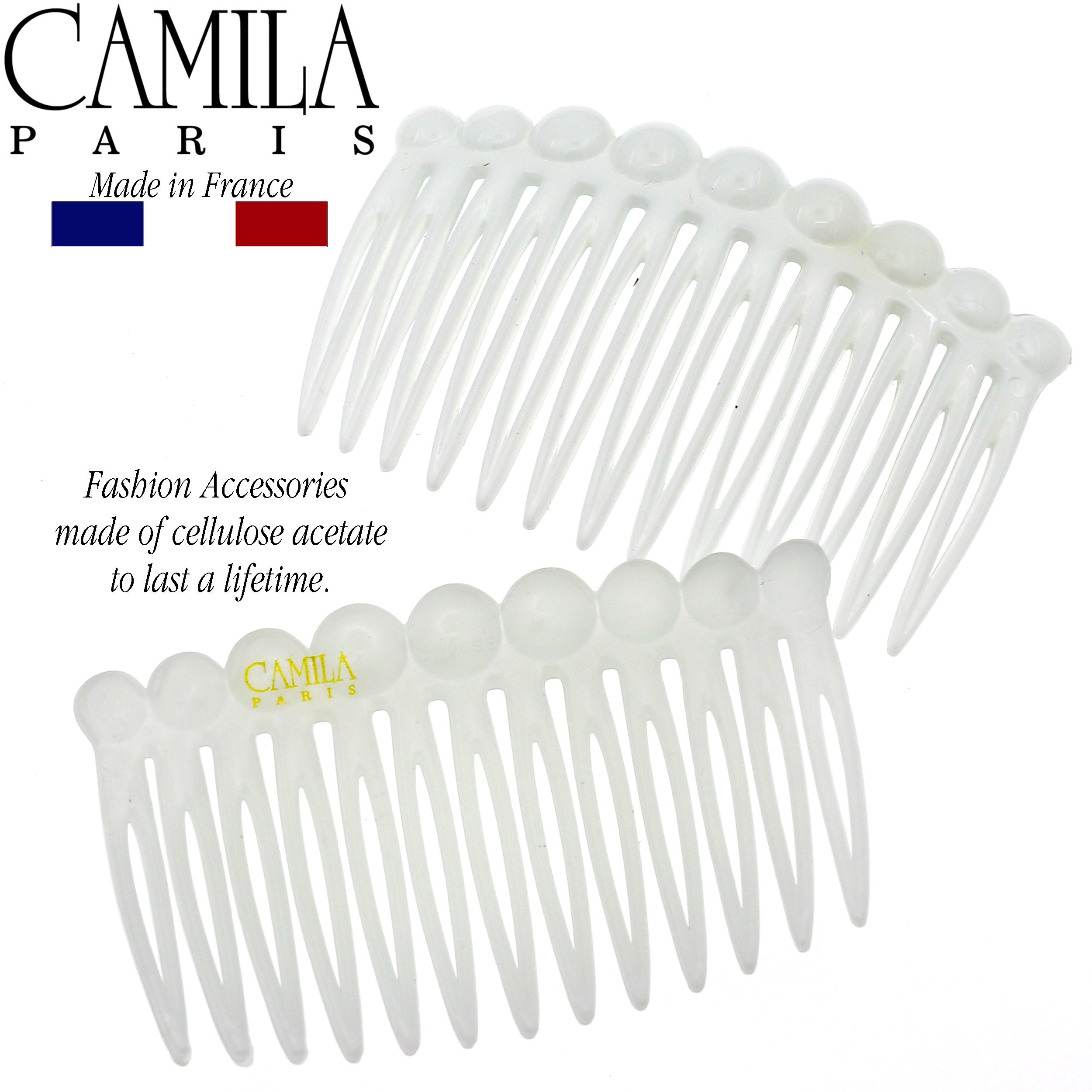 Camila Paris CP33-2 Tortoise Shell French Hair Side Comb for Women