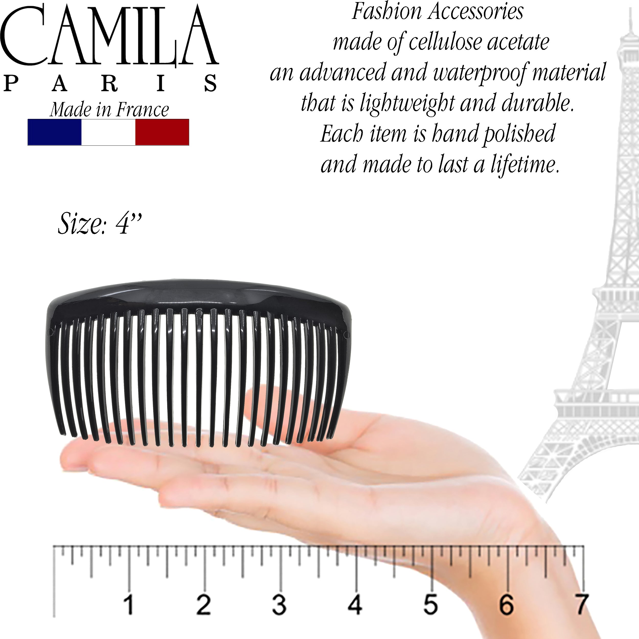 Camila Paris Large Pair of French-Made Classic Side Combs