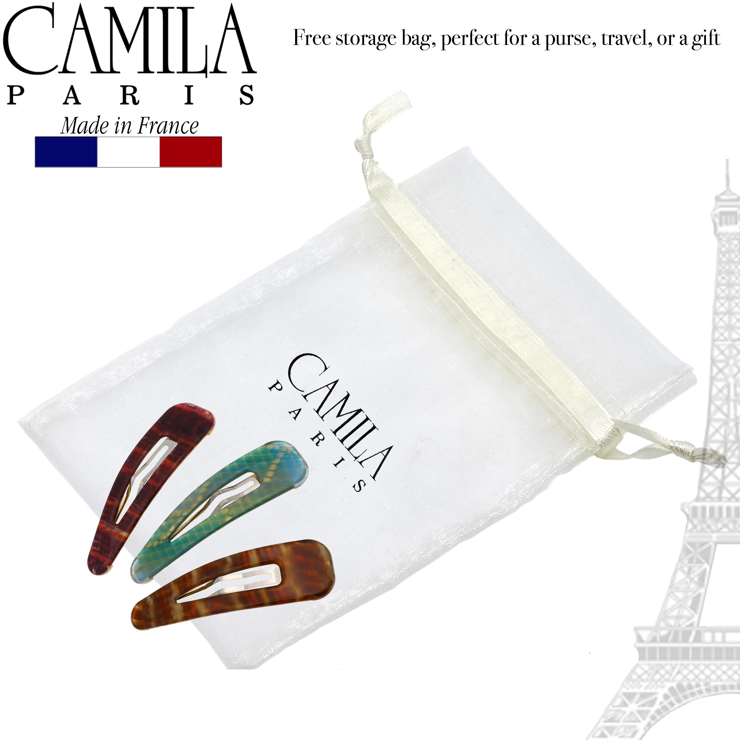 Camila Paris Hair Barrettes Large Classic 3 Pack