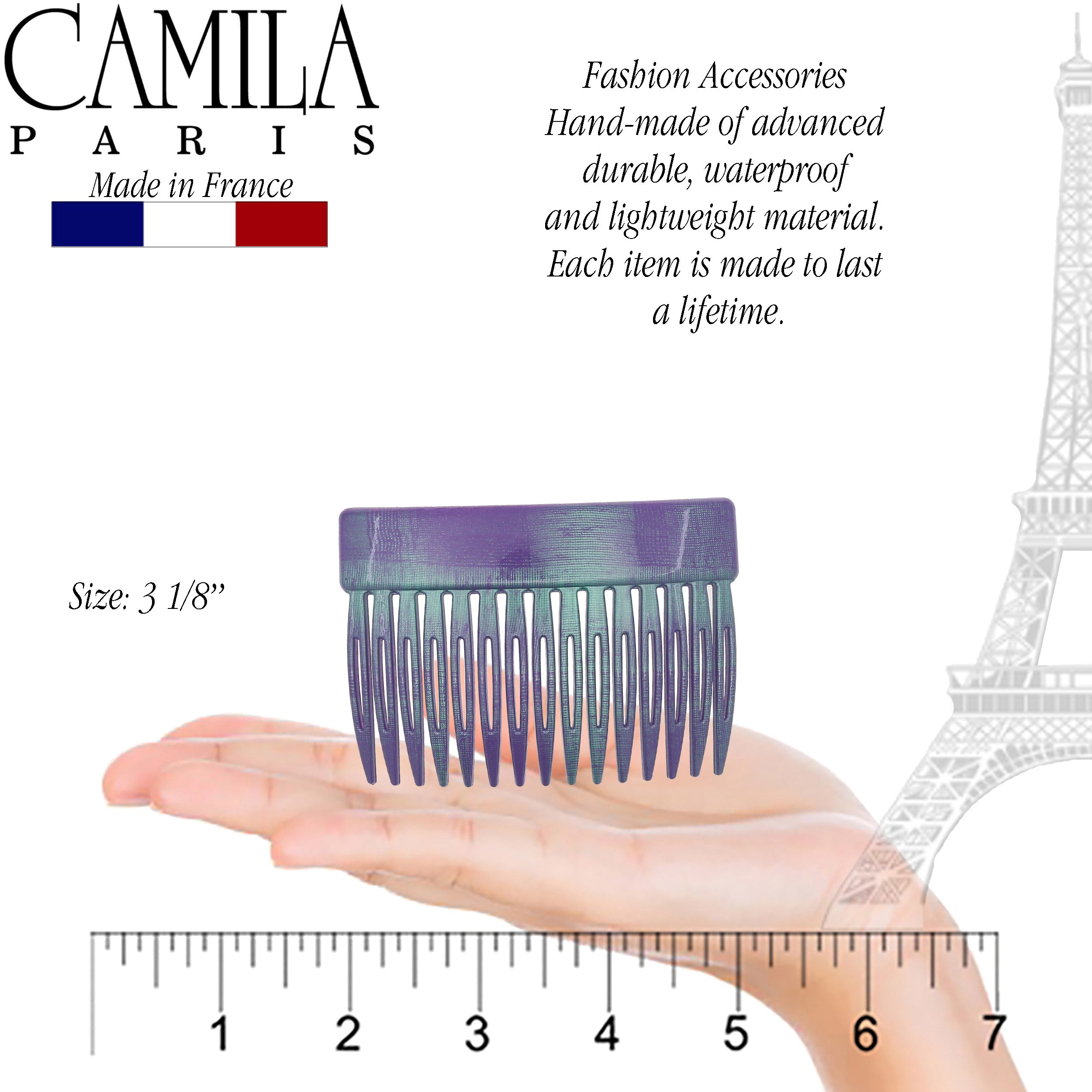 Camila Paris CP2943 Classic Brown French Hair Side Comb for Women