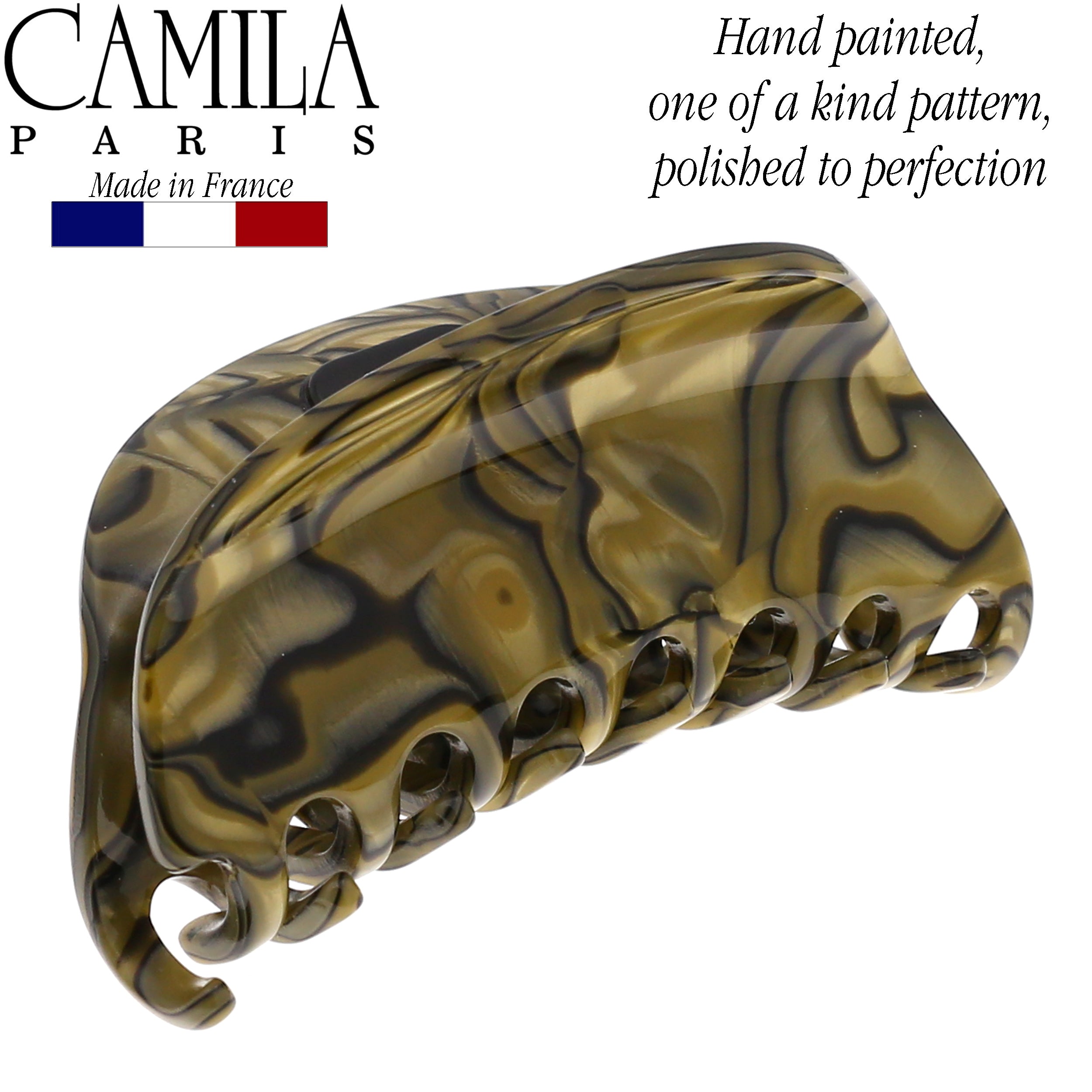 Camila Paris CP2958 Handmade Volume Grey Women's French Hair Clip Claw