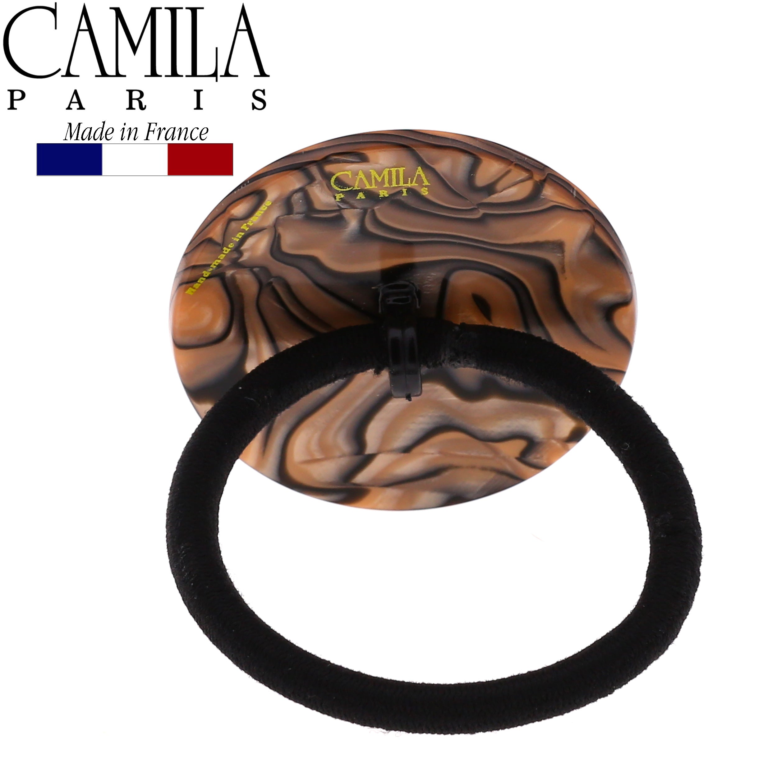 Camila Paris CP2962 Handmade Brown French Hair Ponytail Holder Ties