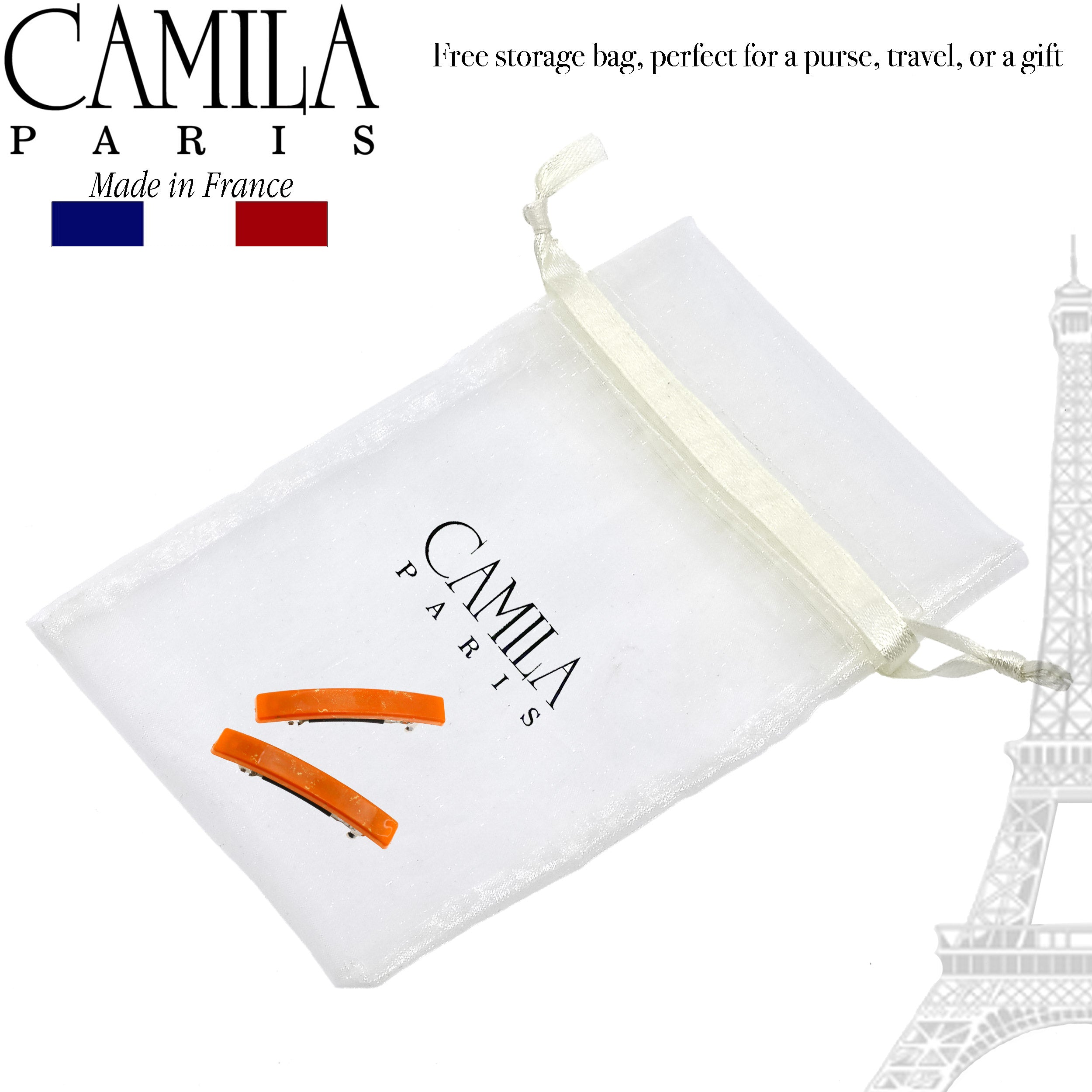 Camila Paris AD1-2 Tortoise French Hair Barrette Automatic Clasp