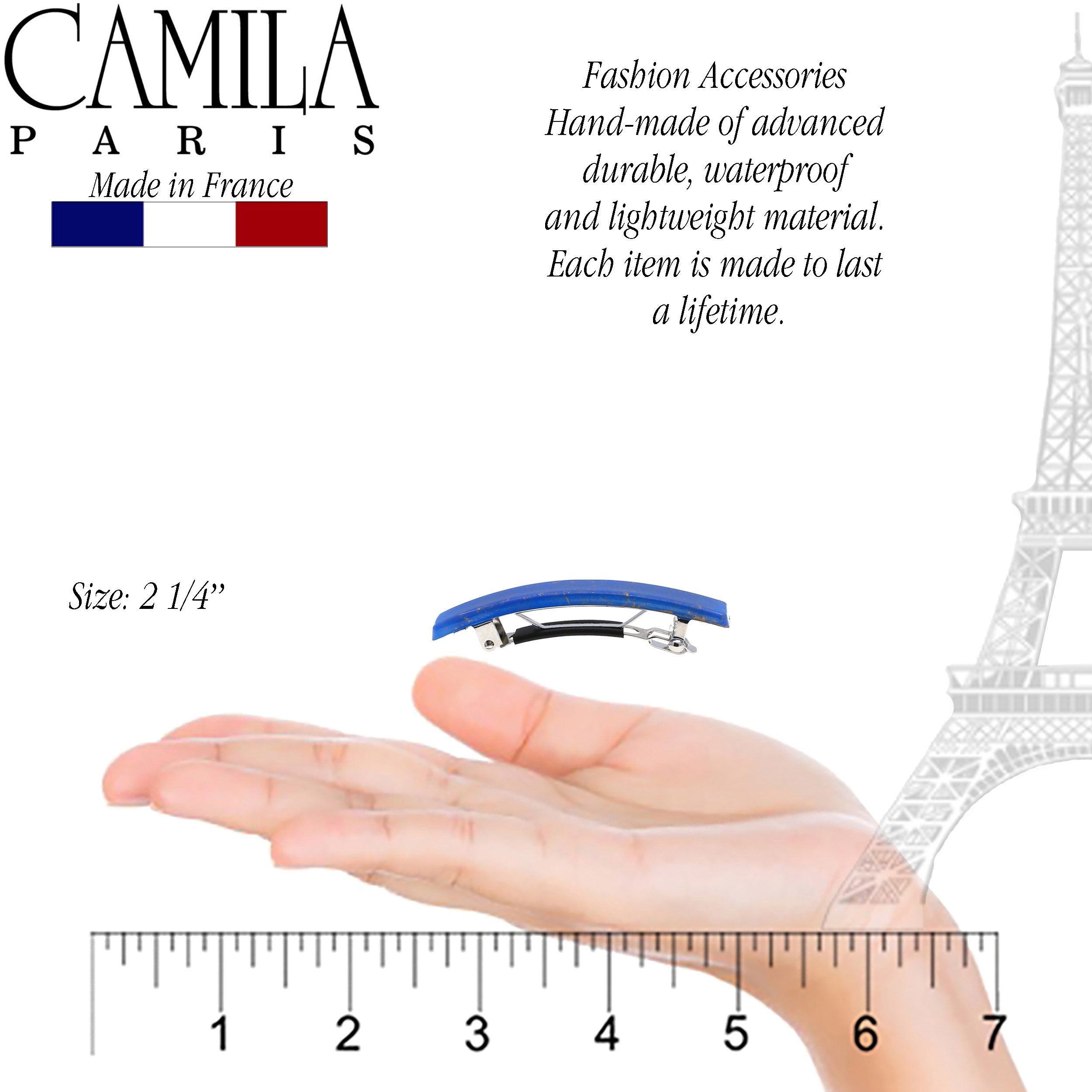 Camila Paris AD1-2 Tortoise French Hair Barrette Automatic Clasp