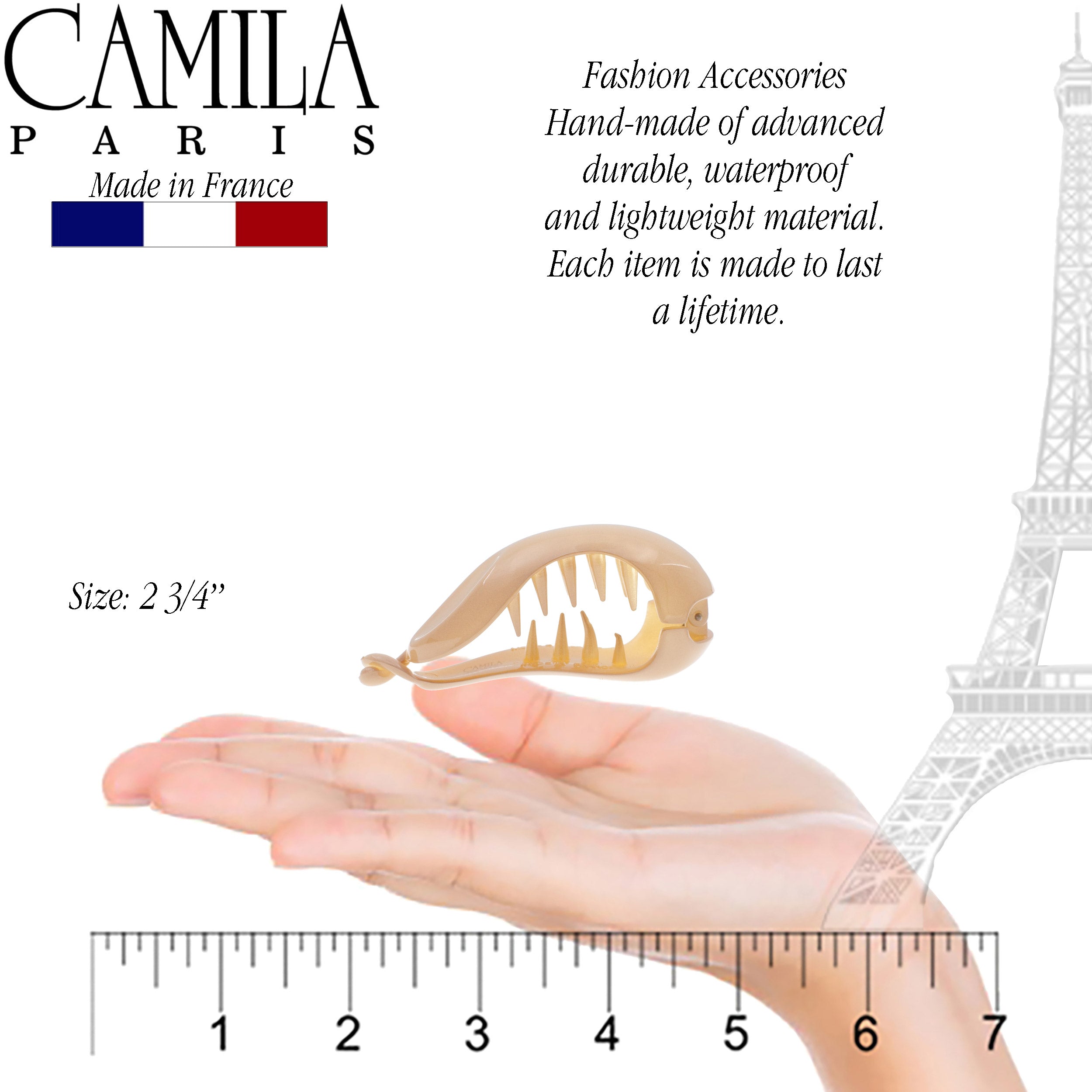 Camila Paris CP2301 Tortoise Women French Hair Ponytail Holder Clip