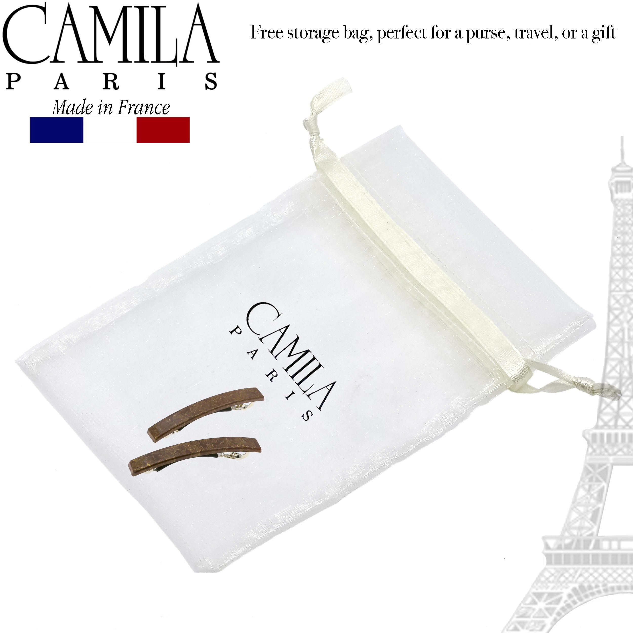 Camila Paris AD1-2 Tortoise French Hair Barrette Automatic Clasp