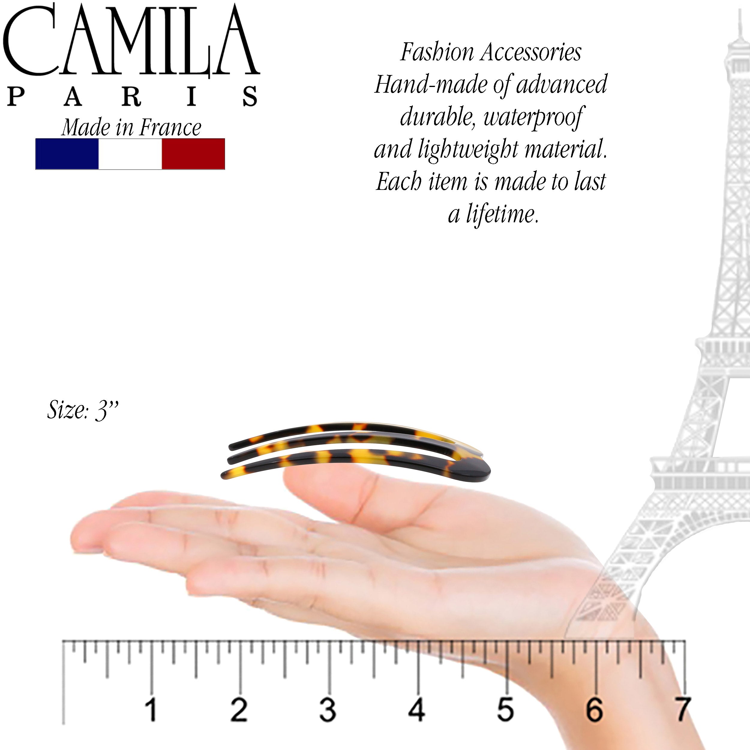 Camila Paris Hair Sticks 3 Prong Curved - 3"