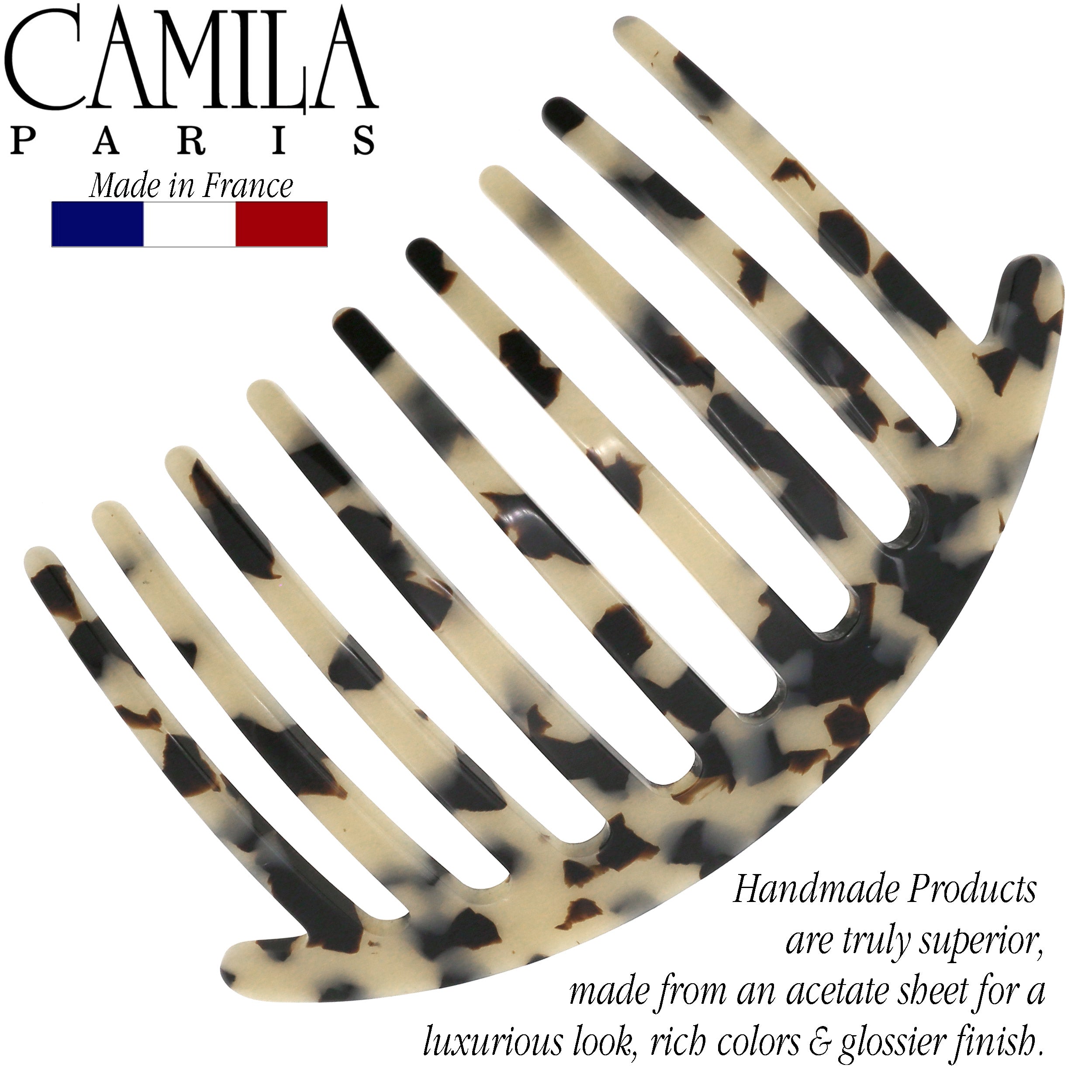 Camila Paris Hair Side Combs Large Handmade Rounded