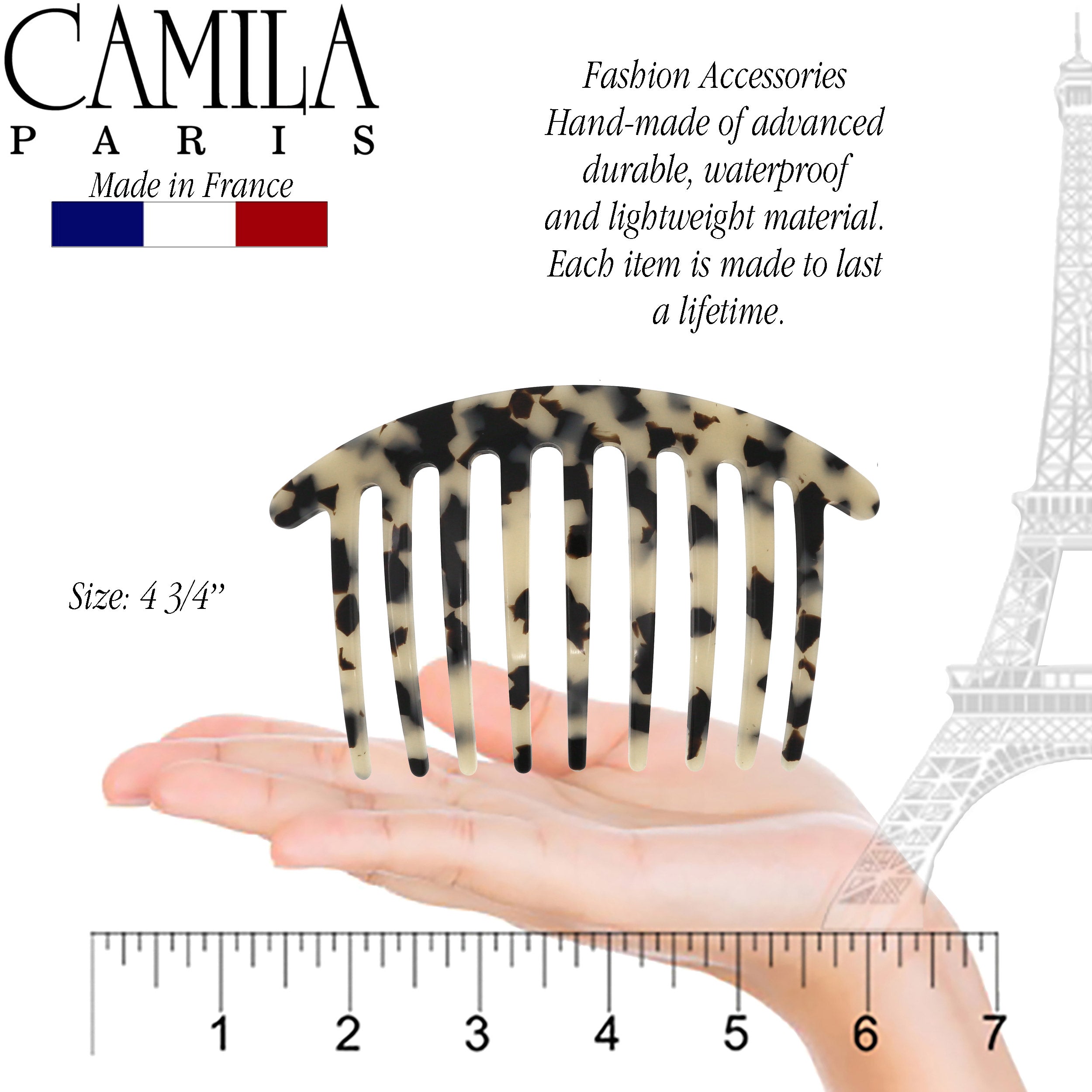 Camila Paris Hair Side Combs Large Handmade Rounded