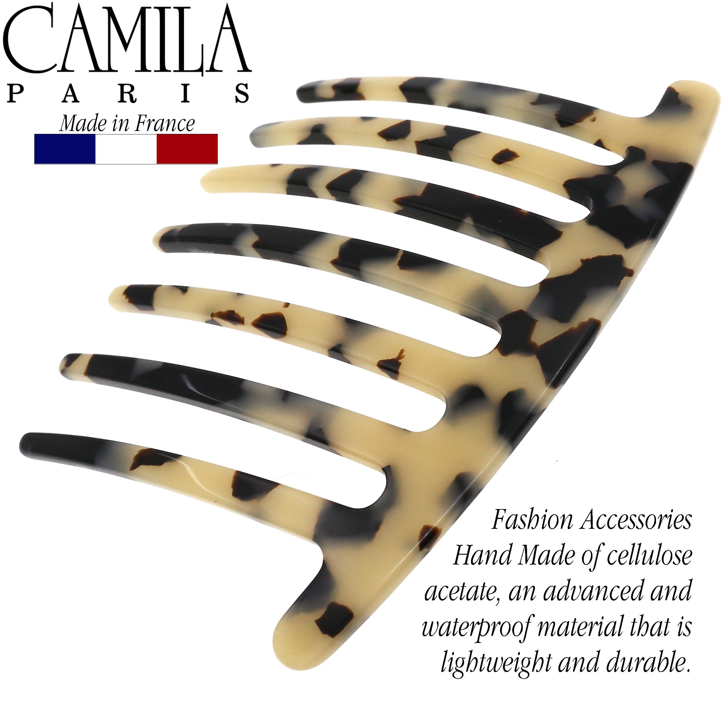 Camila Paris Hair Side Combs Large Handmade Rounded