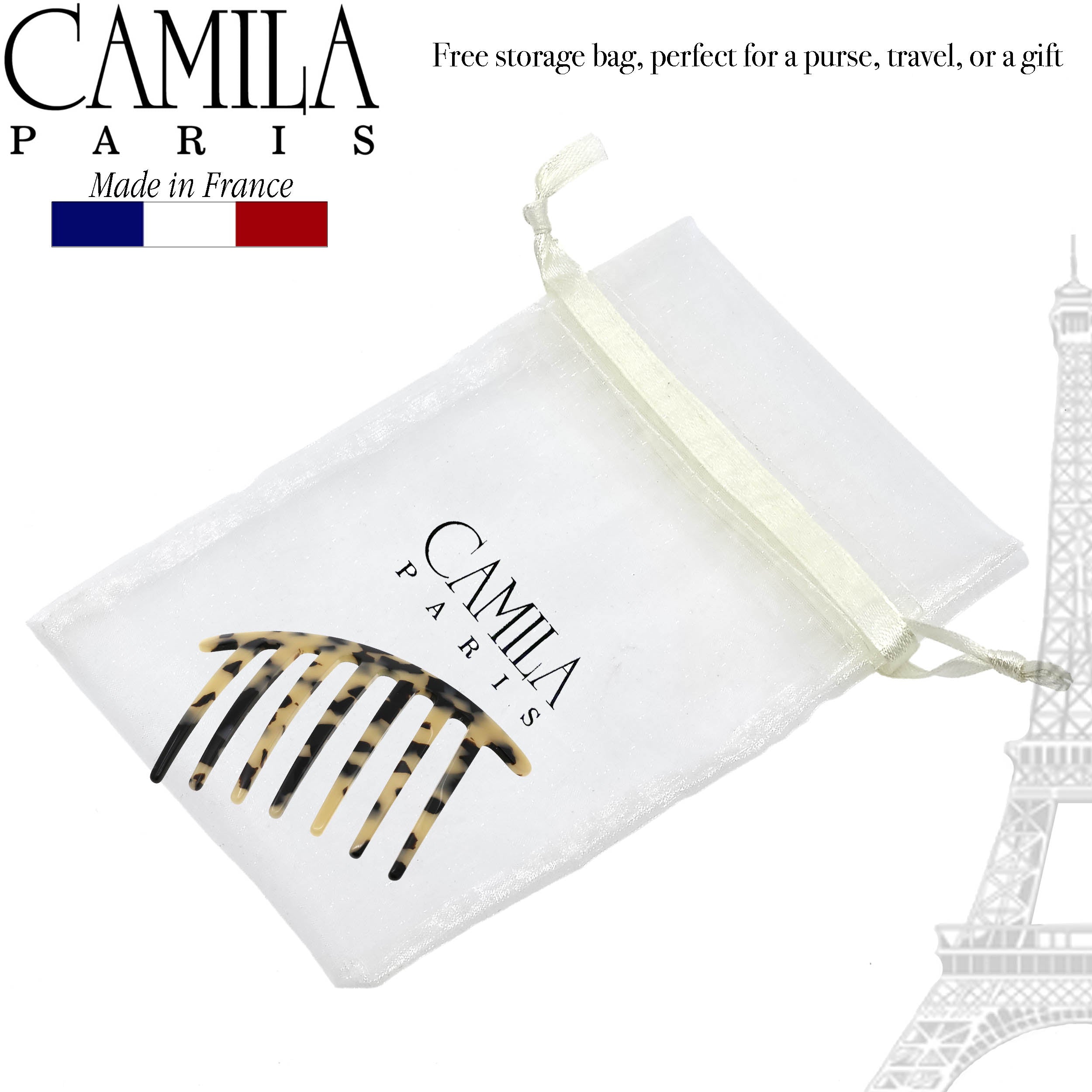 Camila Paris Hair Side Combs Large Handmade Rounded