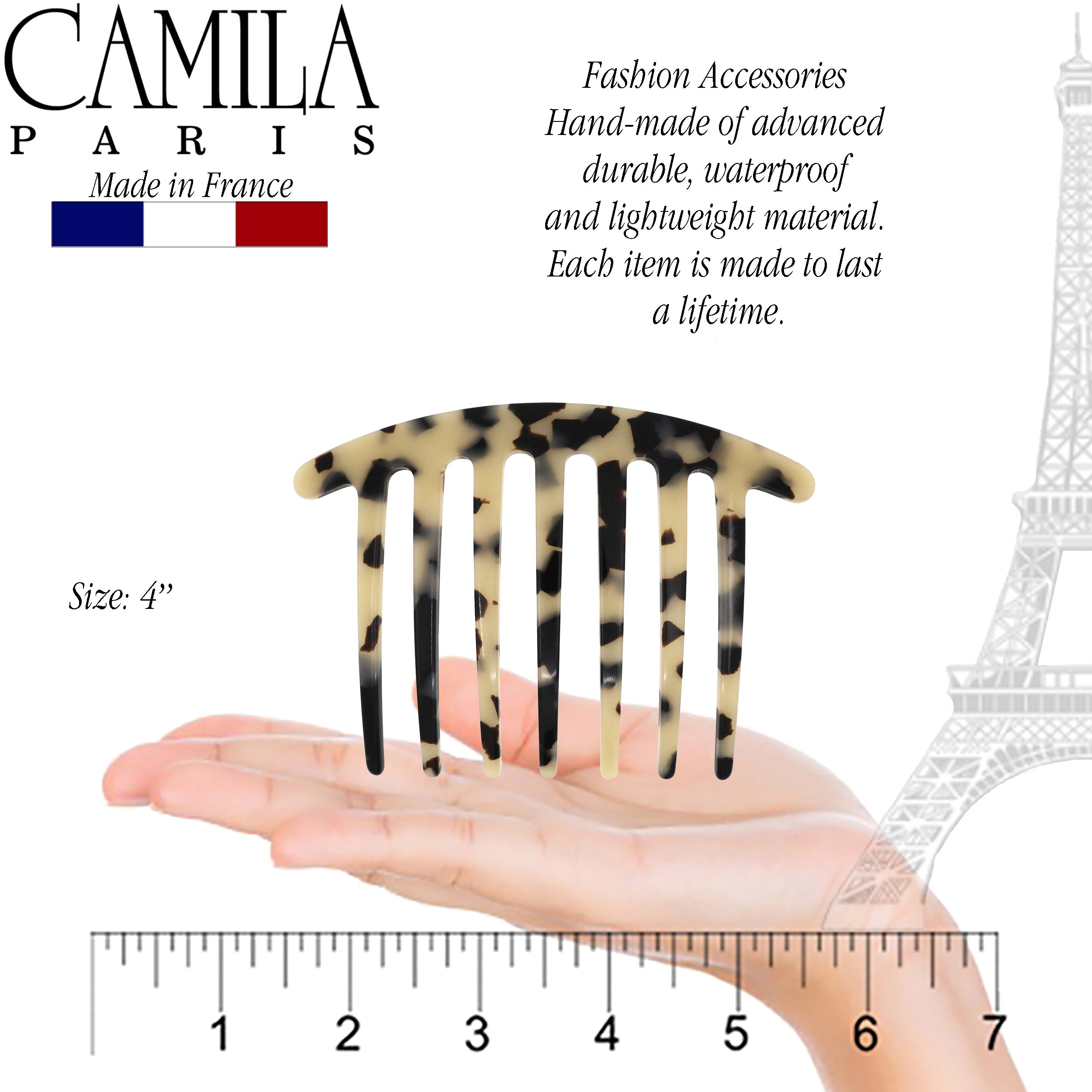 Camila Paris Hair Side Combs Large Handmade Rounded