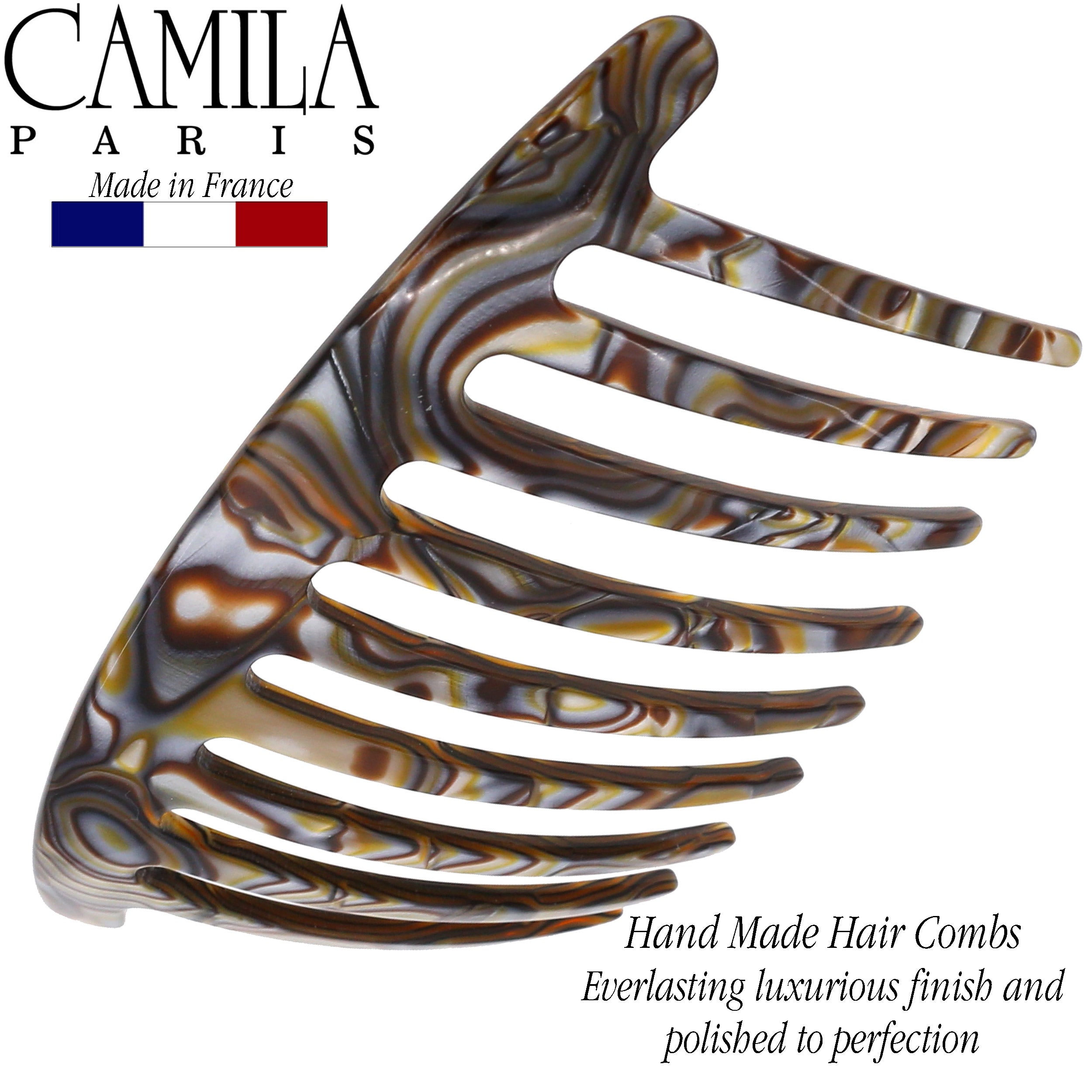 Camila Paris Hair Side Combs Large Handmade Rounded