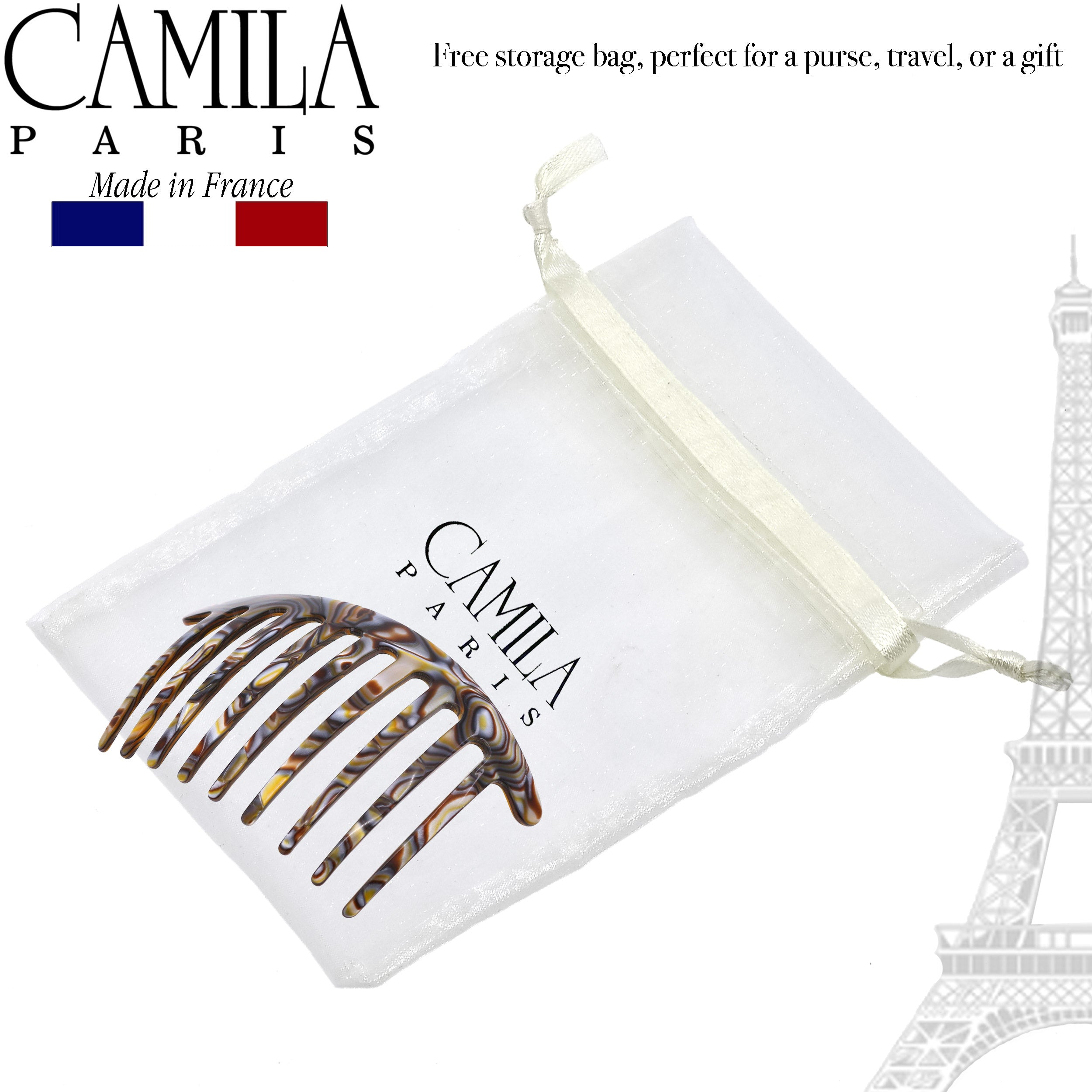 Camila Paris Hair Side Combs Large Handmade Rounded