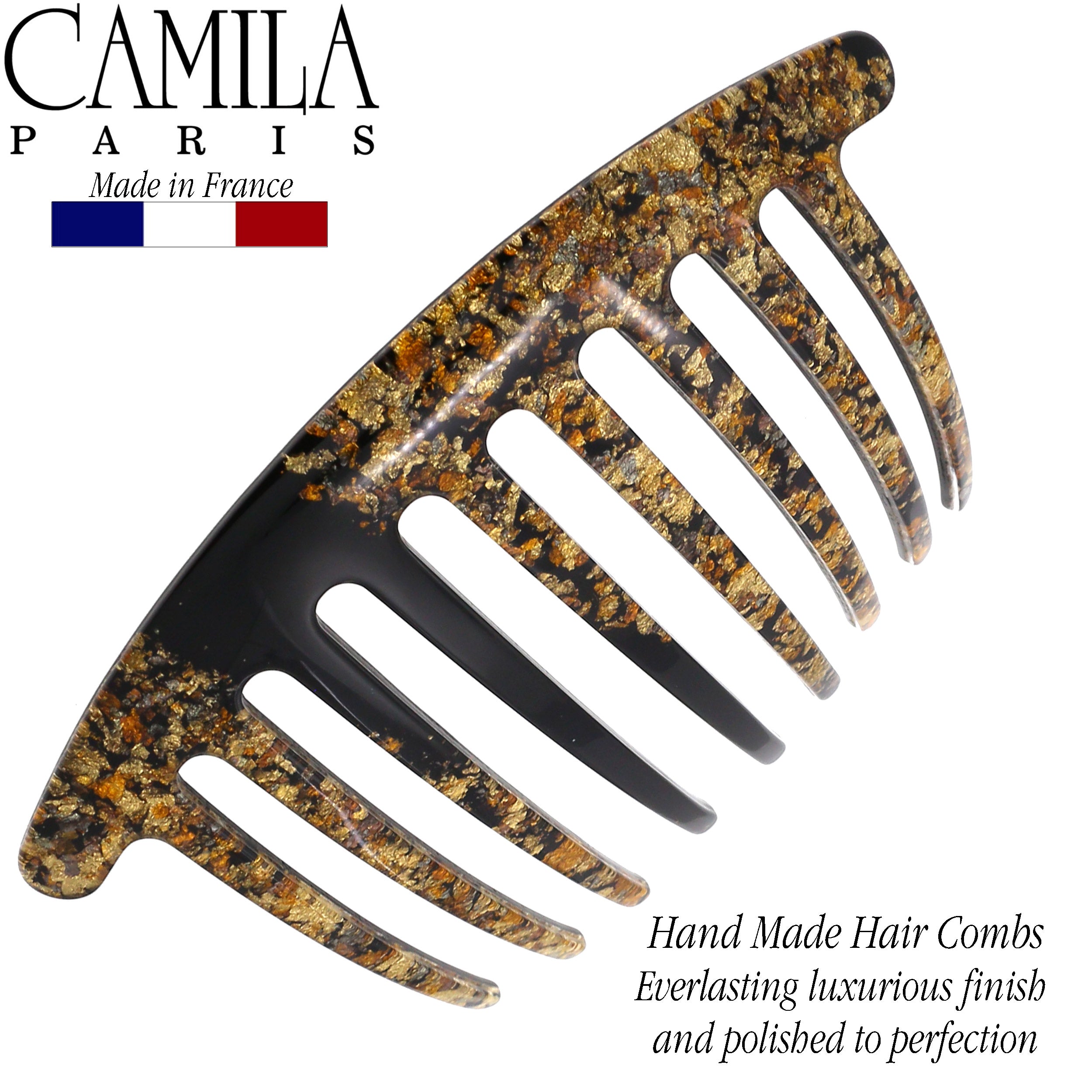 Camila Paris Hair Side Combs Large Handmade Rounded