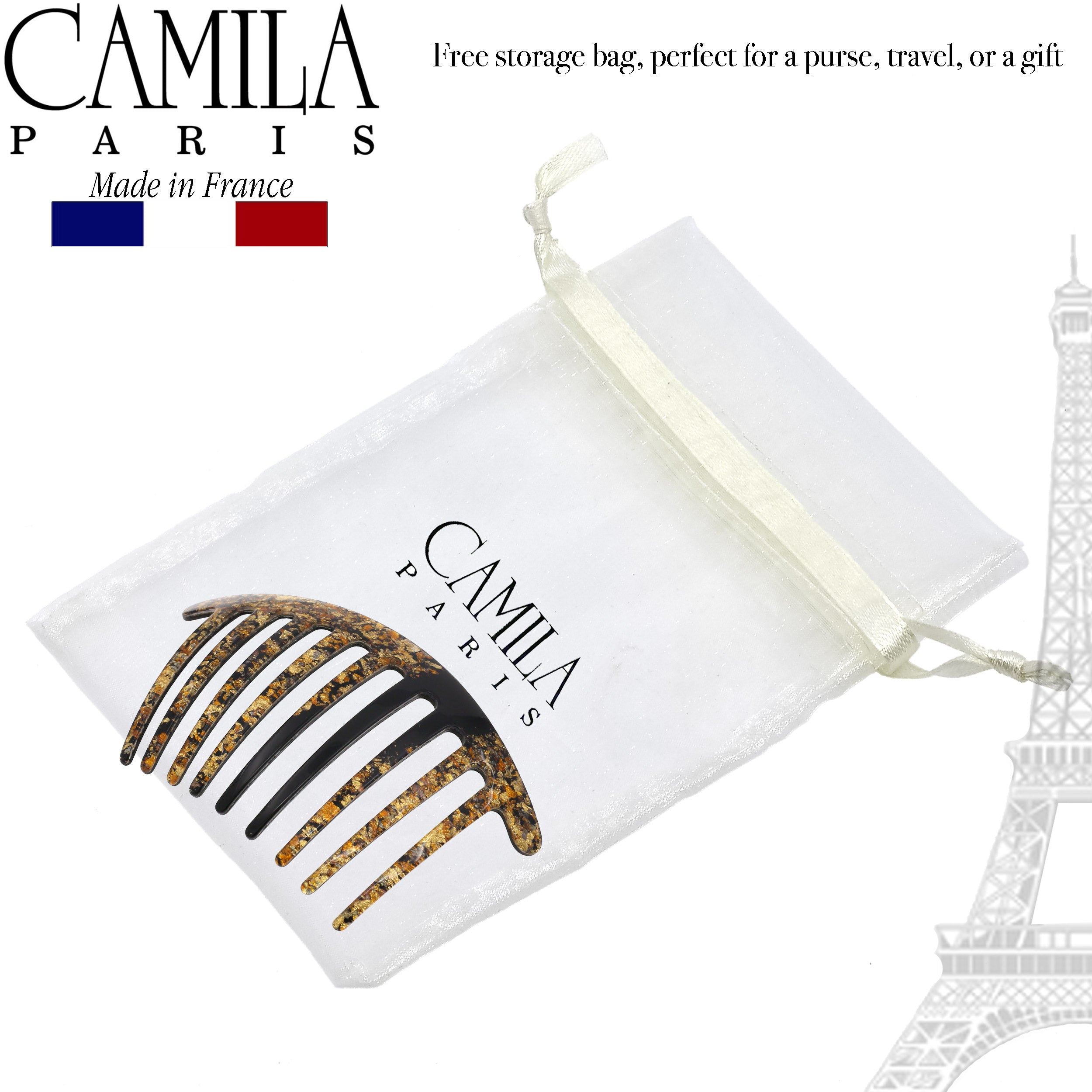 Camila Paris Hair Side Combs Large Handmade Rounded