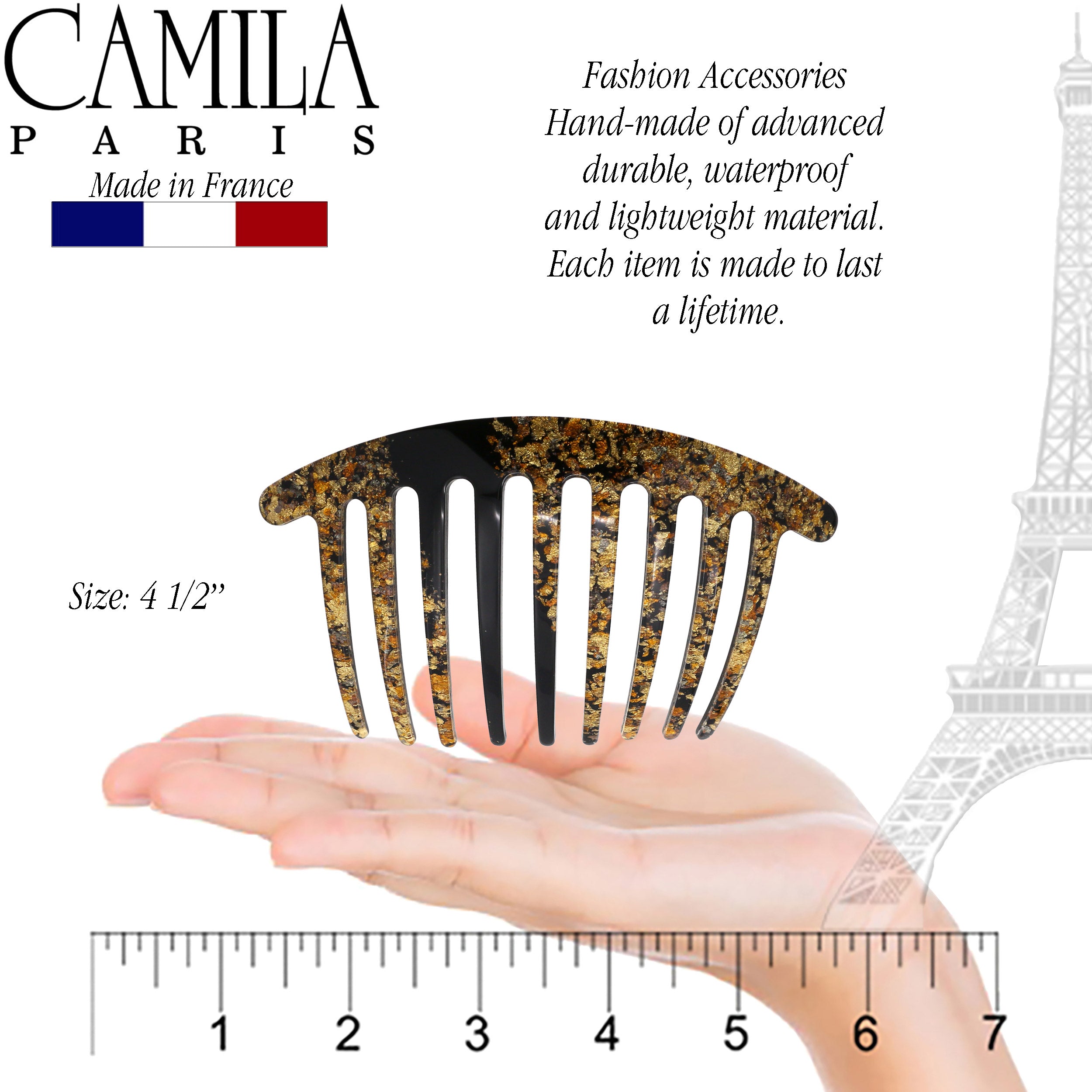 Camila Paris Hair Side Combs Large Handmade Rounded