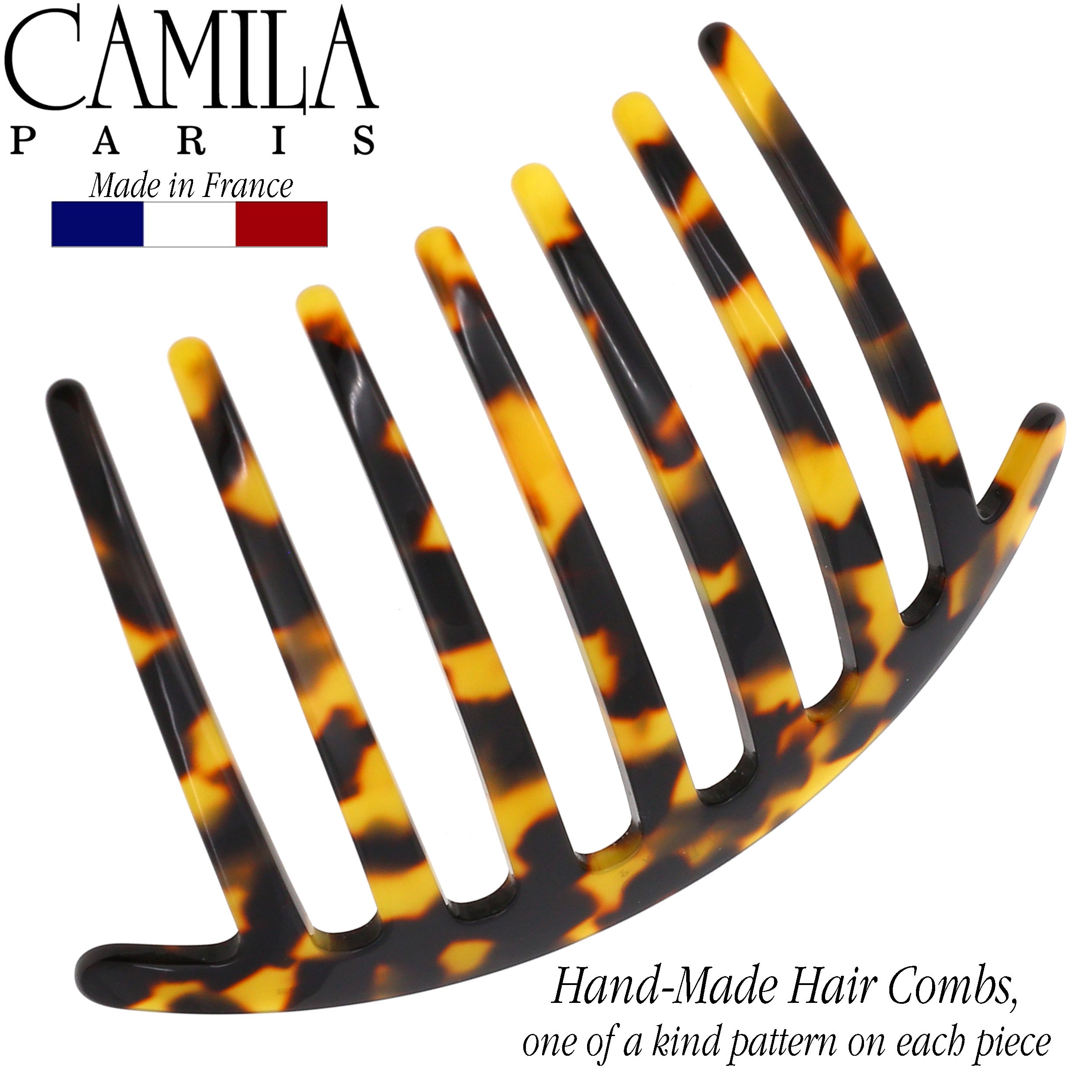 Camila Paris Hair Side Combs Large Handmade Rounded