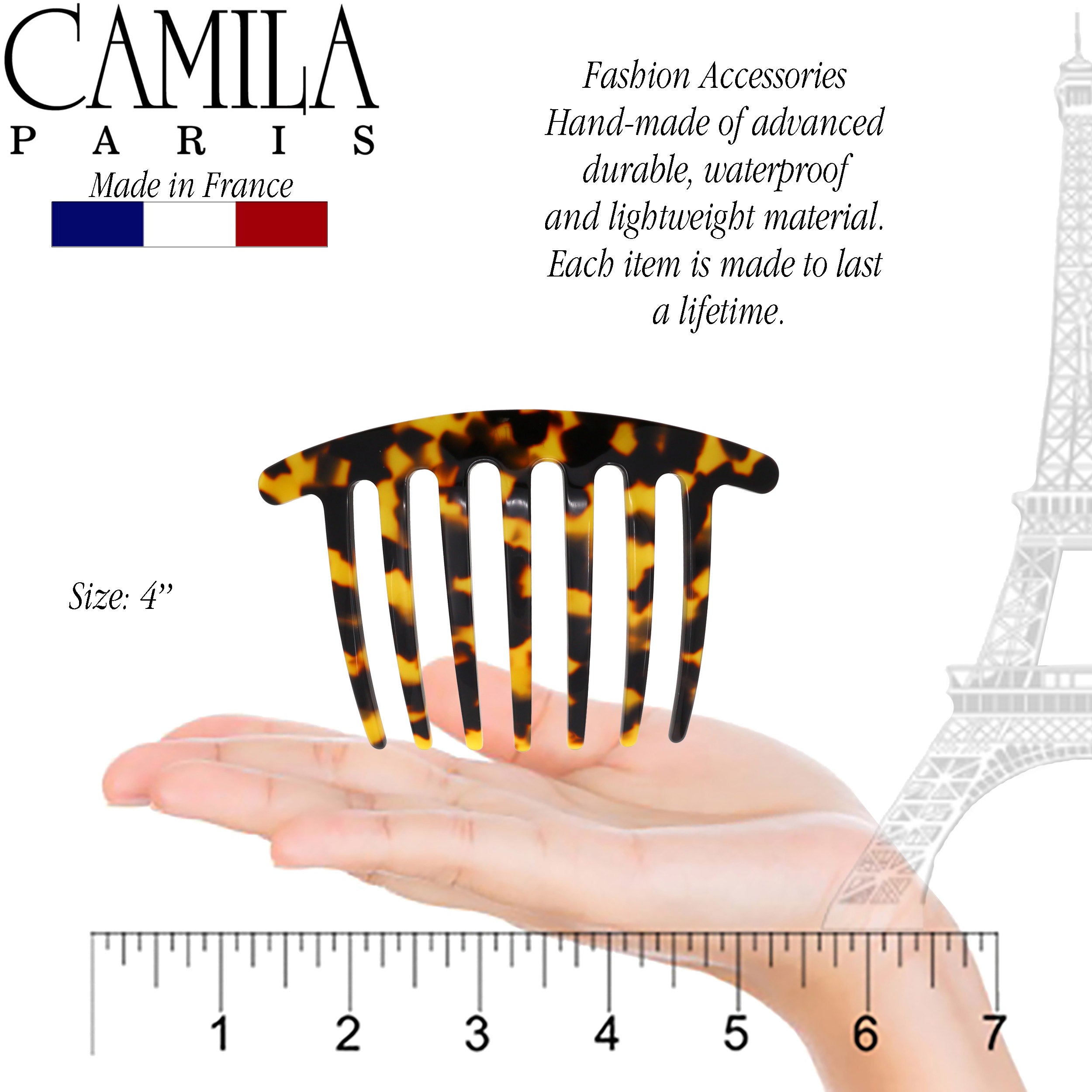 Camila Paris Hair Side Combs Large Handmade Rounded