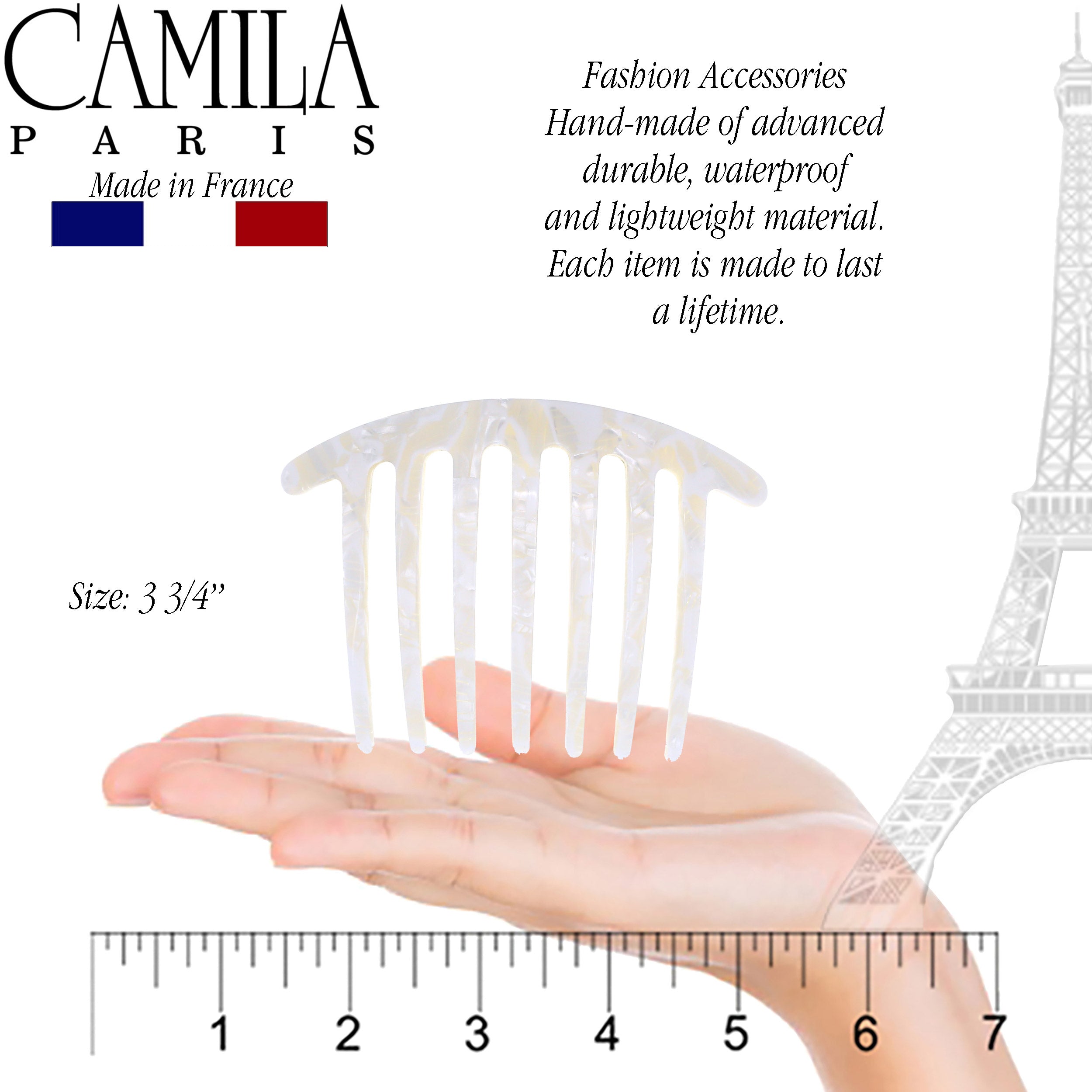 Camila Paris Hair Side Combs Large Handmade Rounded