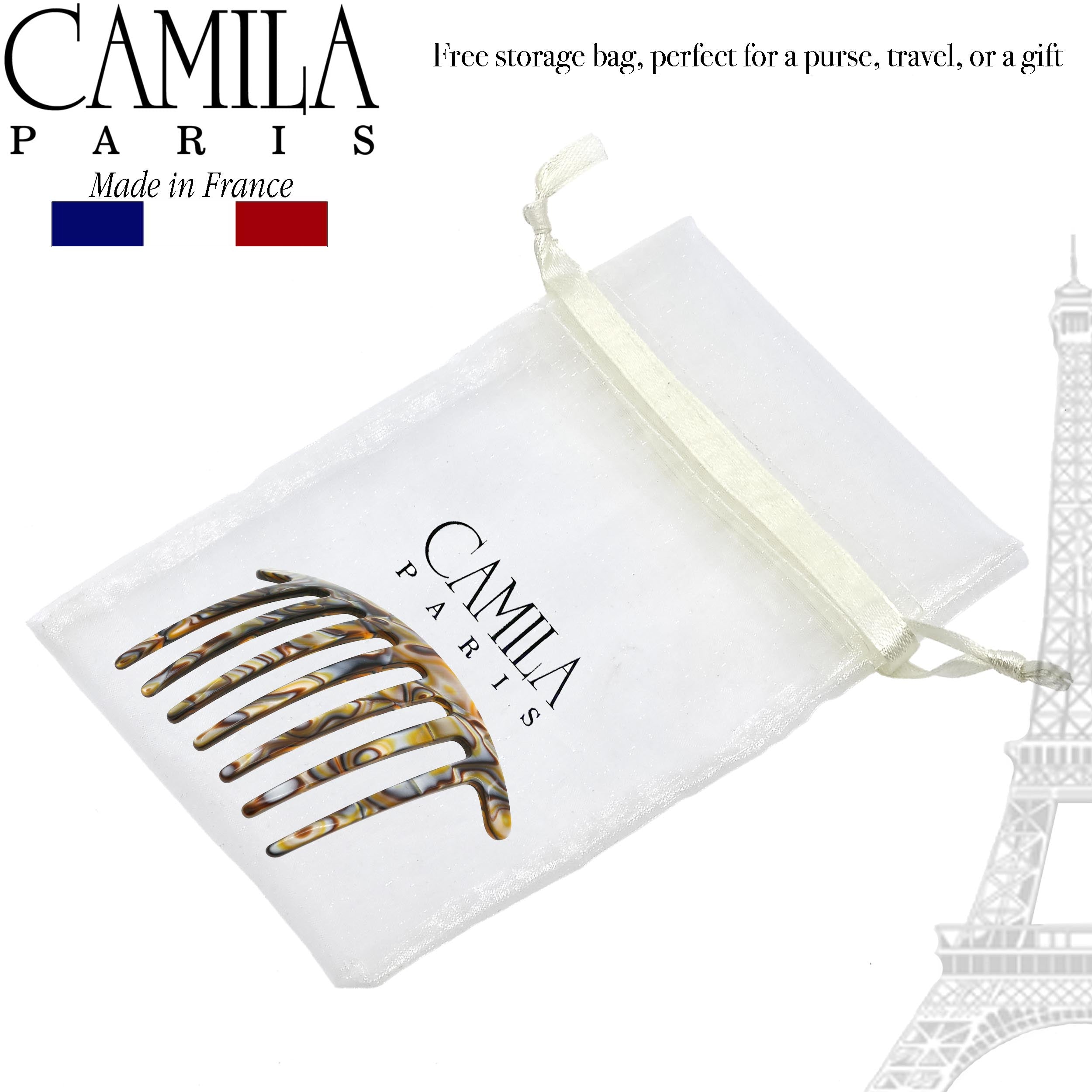 Camila Paris Hair Side Combs Large Handmade Rounded