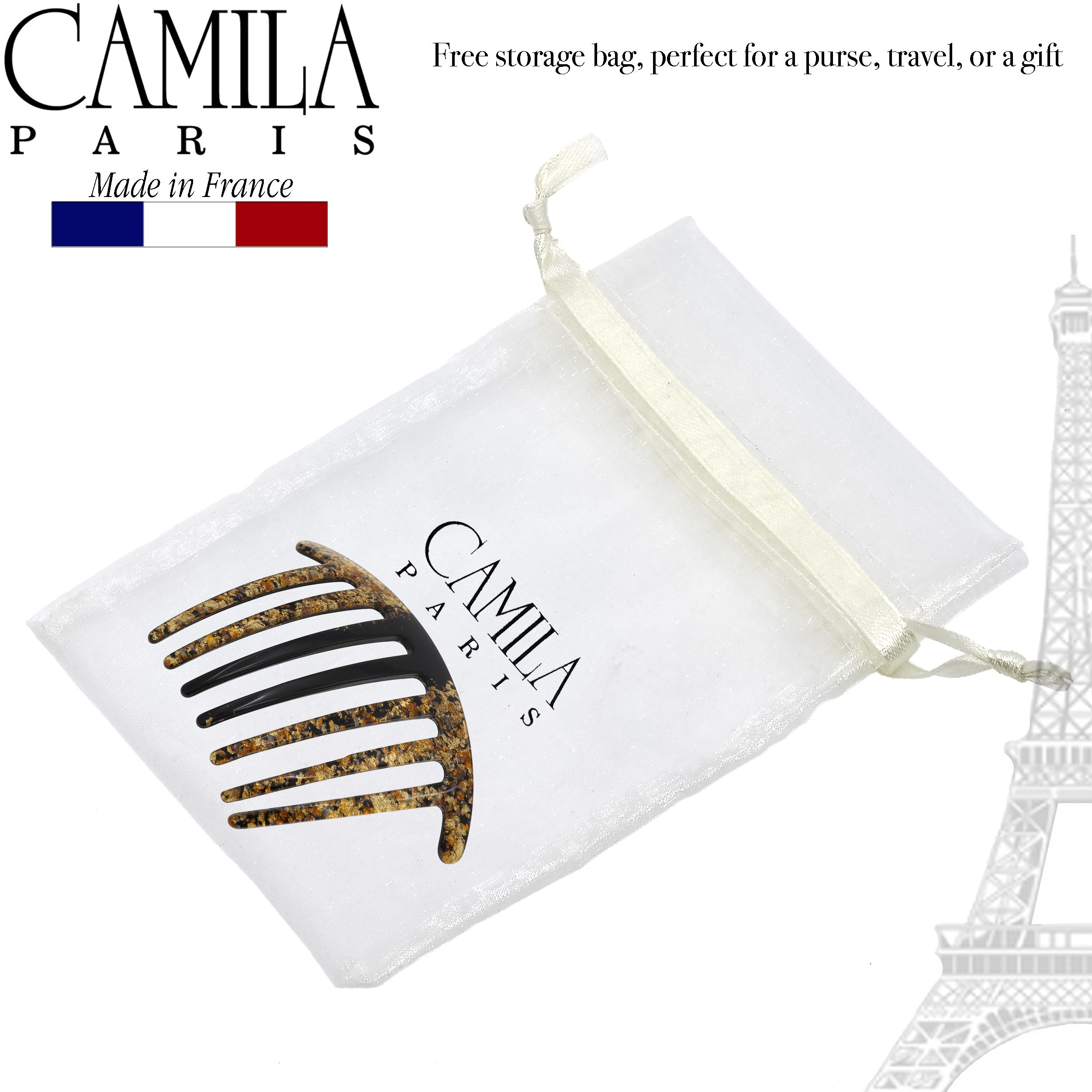 Camila Paris Hair Side Combs Large Handmade Rounded