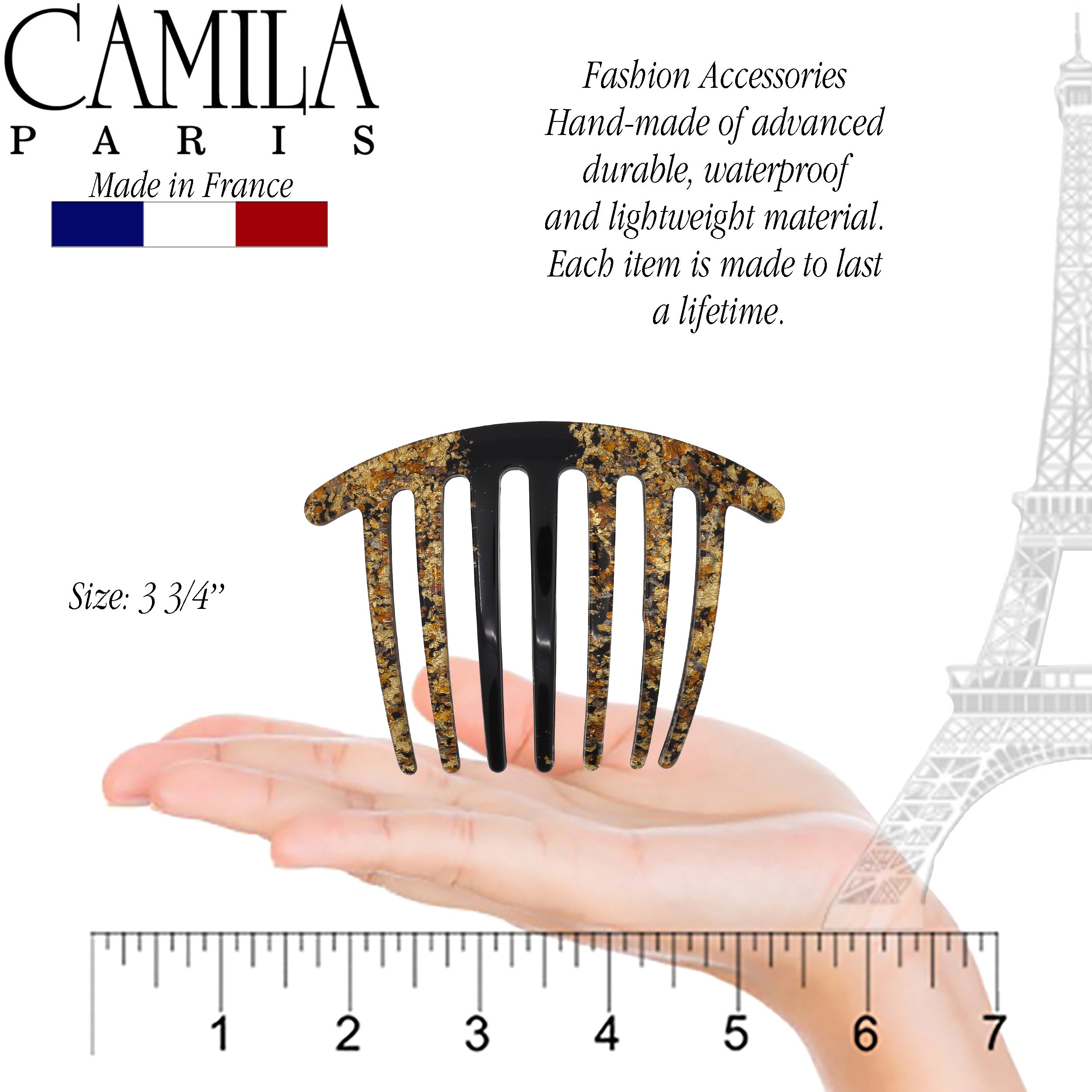 Camila Paris Hair Side Combs Large Handmade Rounded