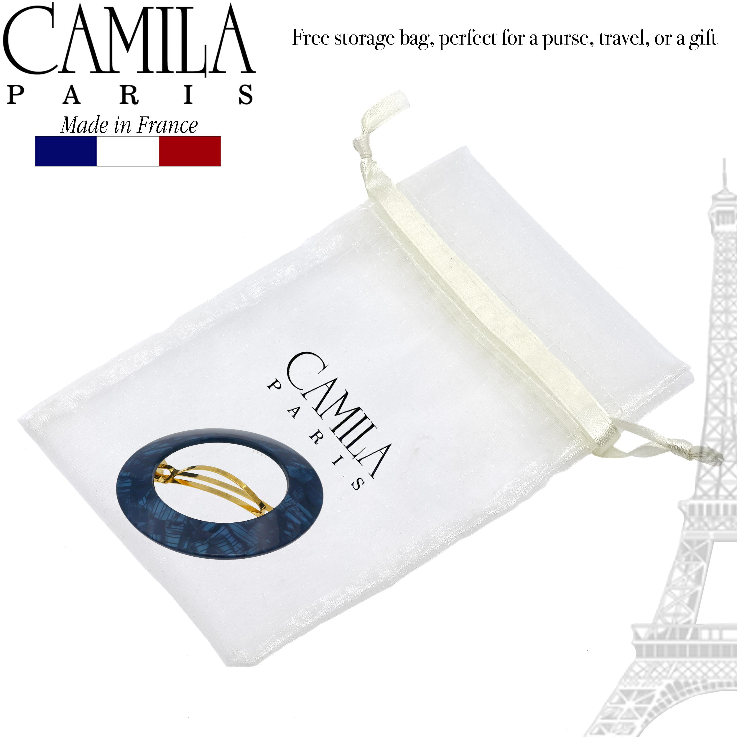 Camila Paris Handmade Automatic Round Halo Hair Barrette