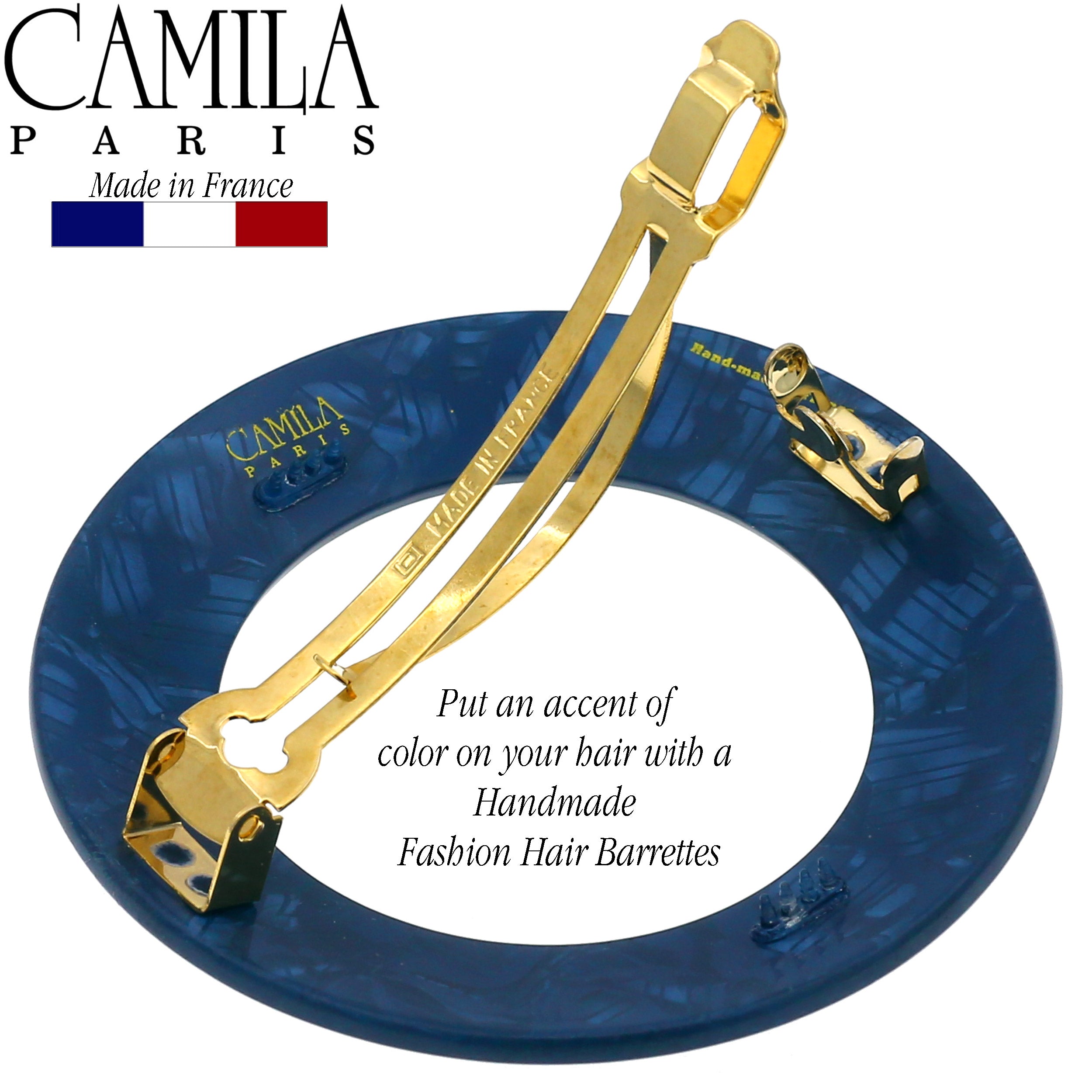 Camila Paris Handmade Automatic Round Halo Hair Barrette