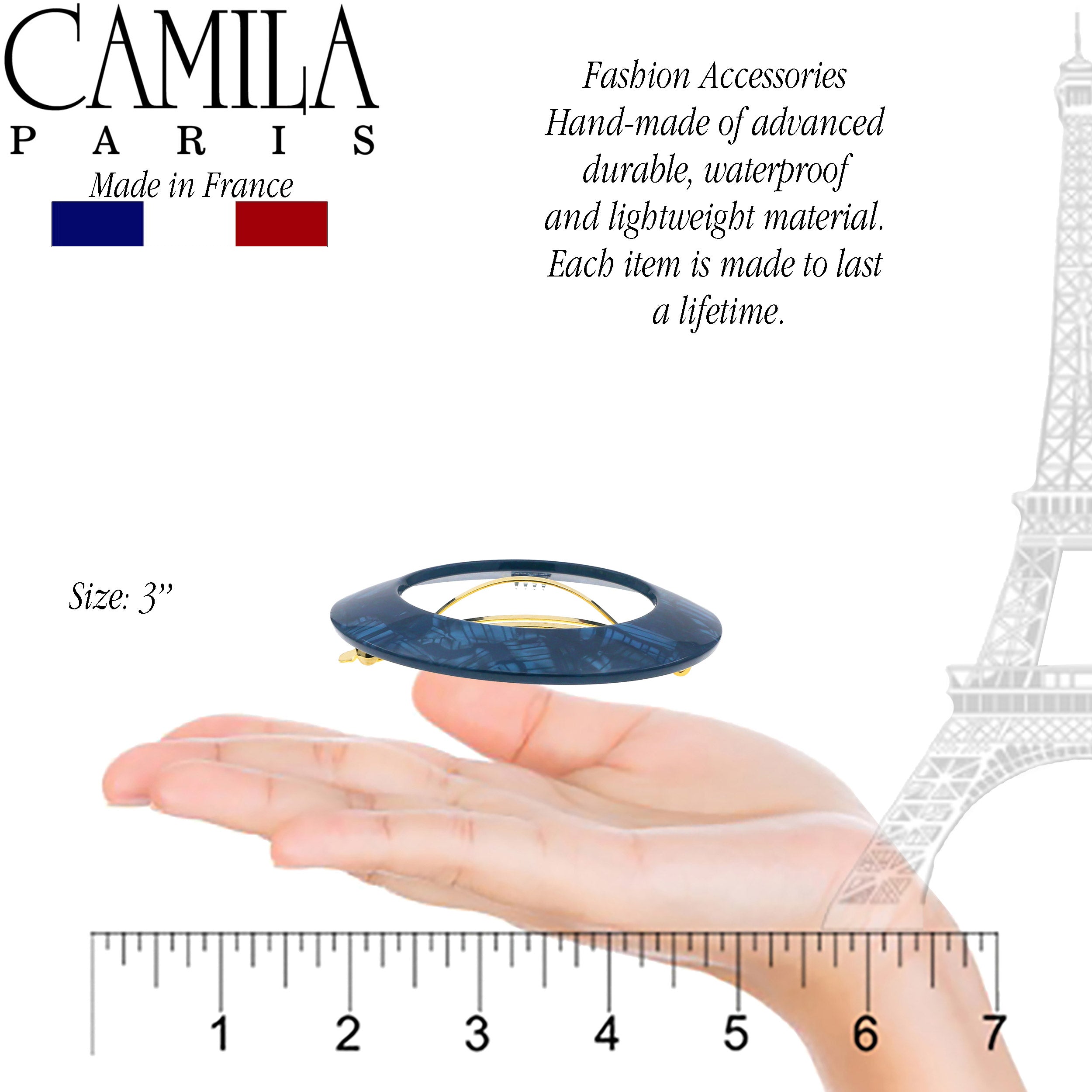 Camila Paris Handmade Automatic Round Halo Hair Barrette