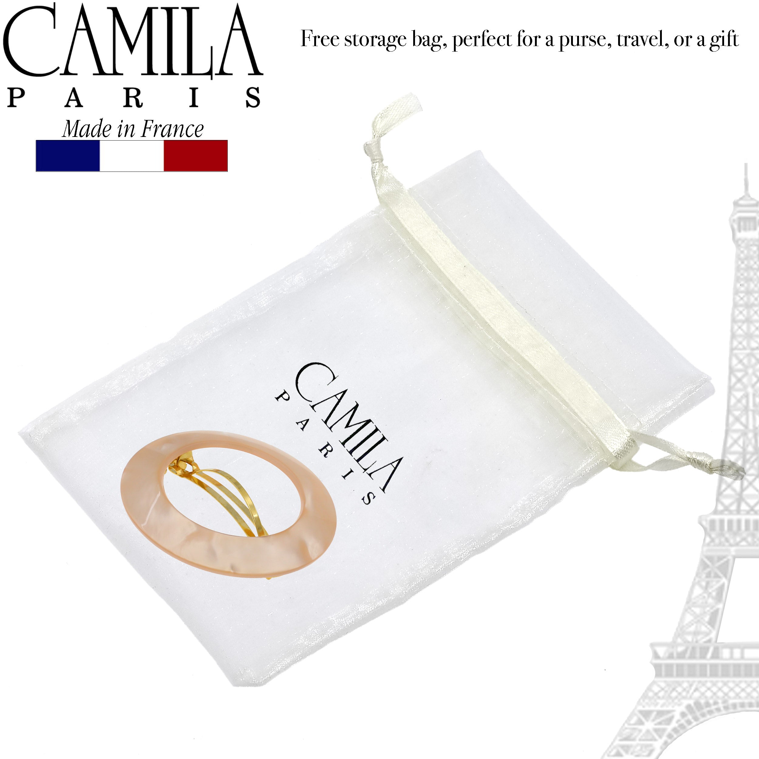 Camila Paris Handmade Automatic Round Halo Hair Barrette