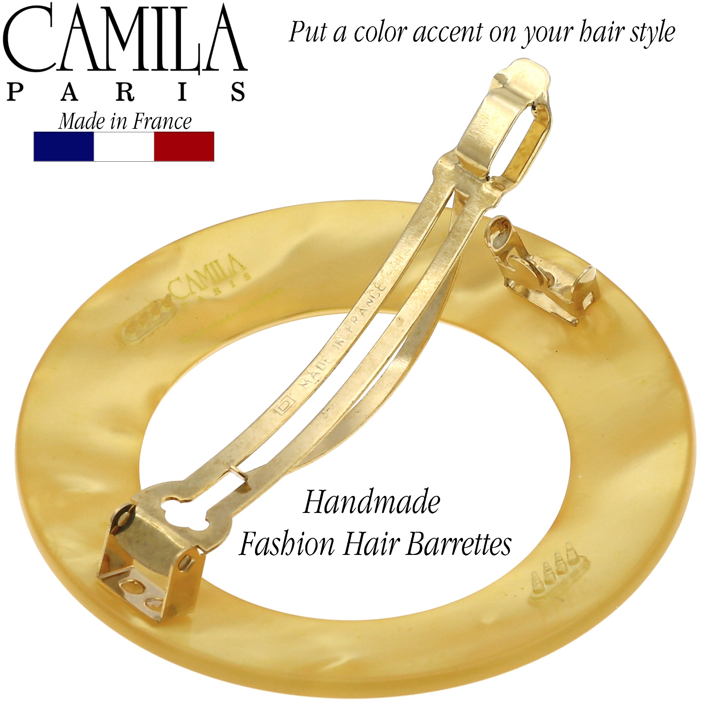 Camila Paris Handmade Automatic Round Halo Hair Barrette