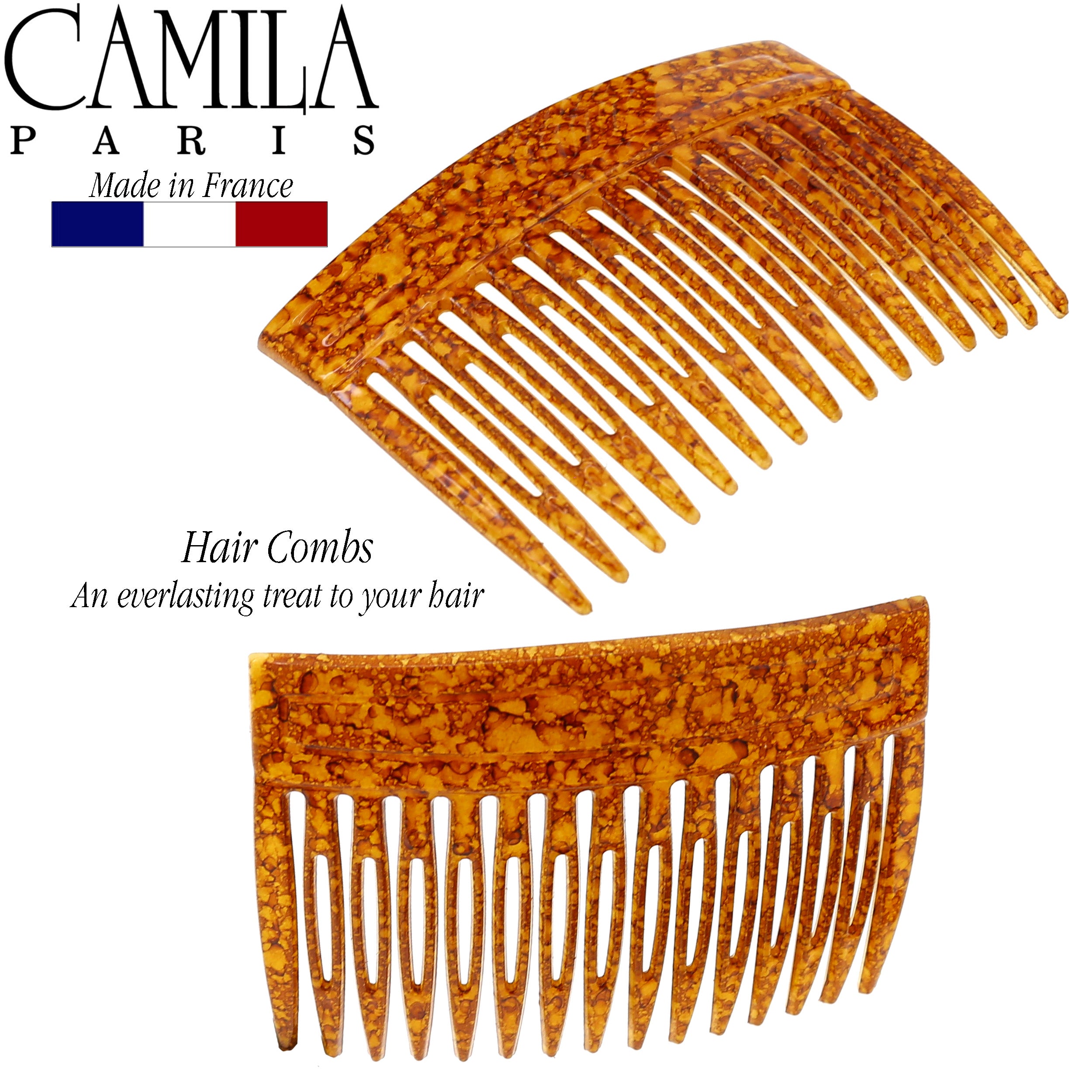 Camila Paris CP2943 Classic Brown French Hair Side Comb for Women