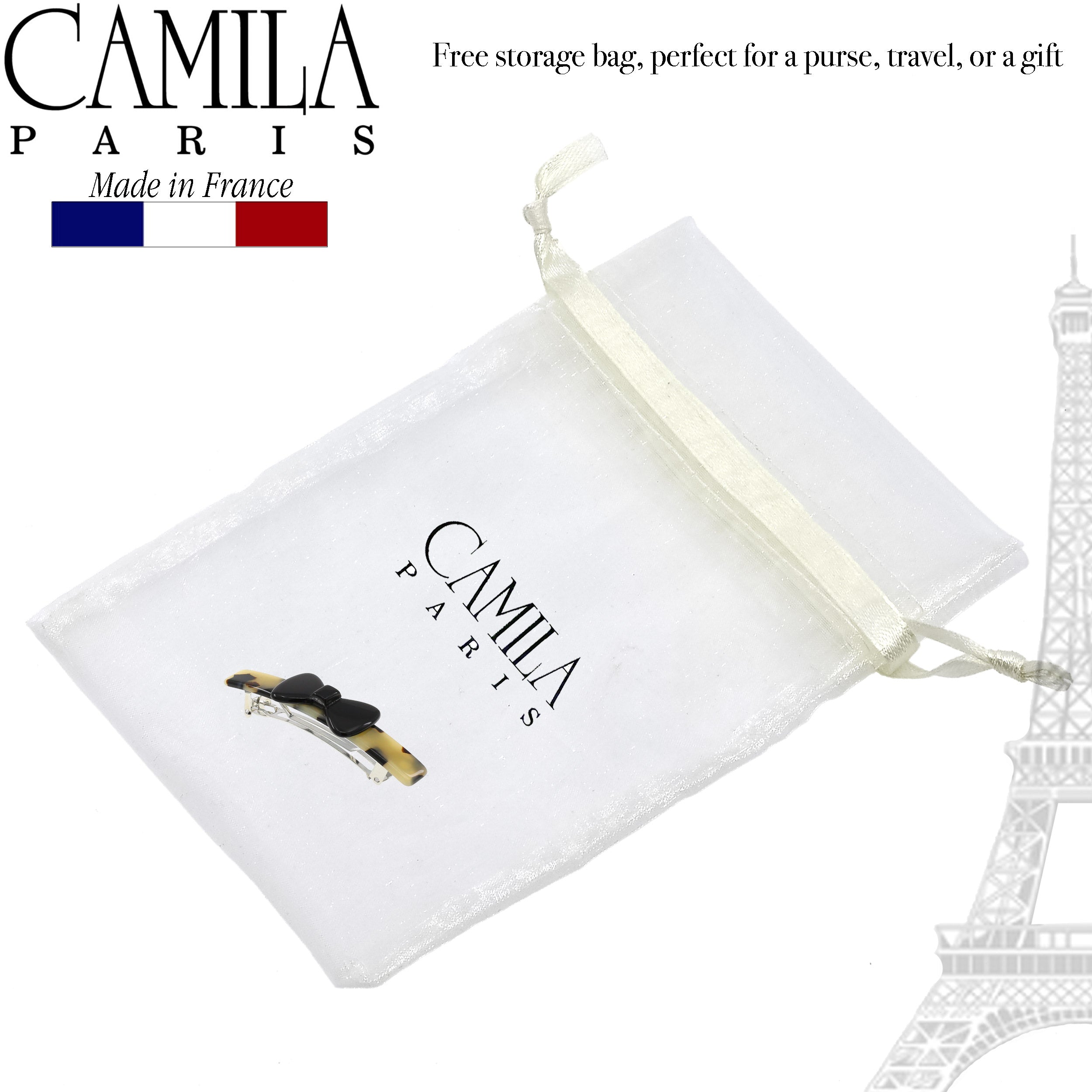 Camila Paris CP2244 Handmade Black French Hair Barrette Automatic