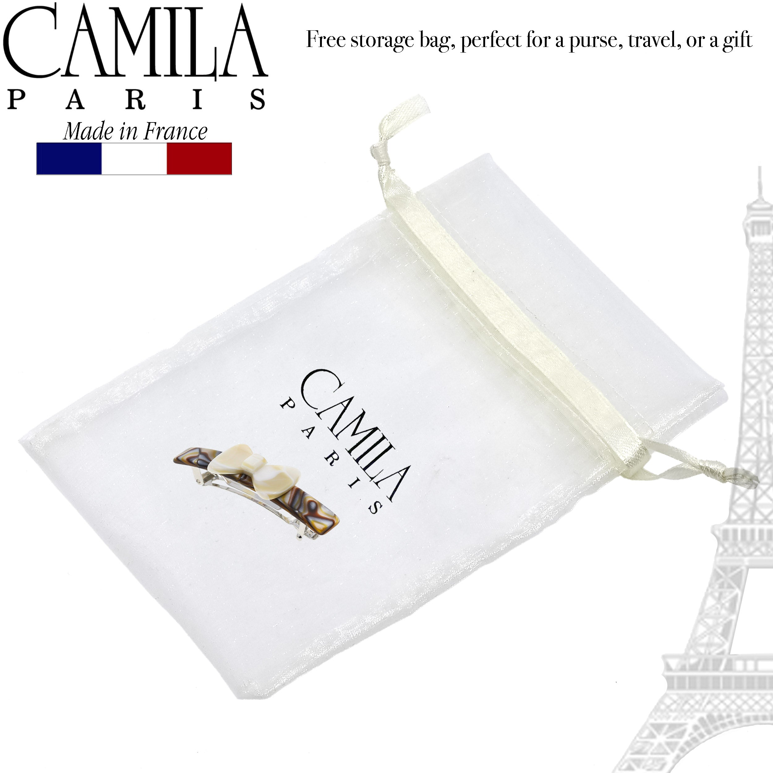 Camila Paris CP2244 Handmade Black French Hair Barrette Automatic