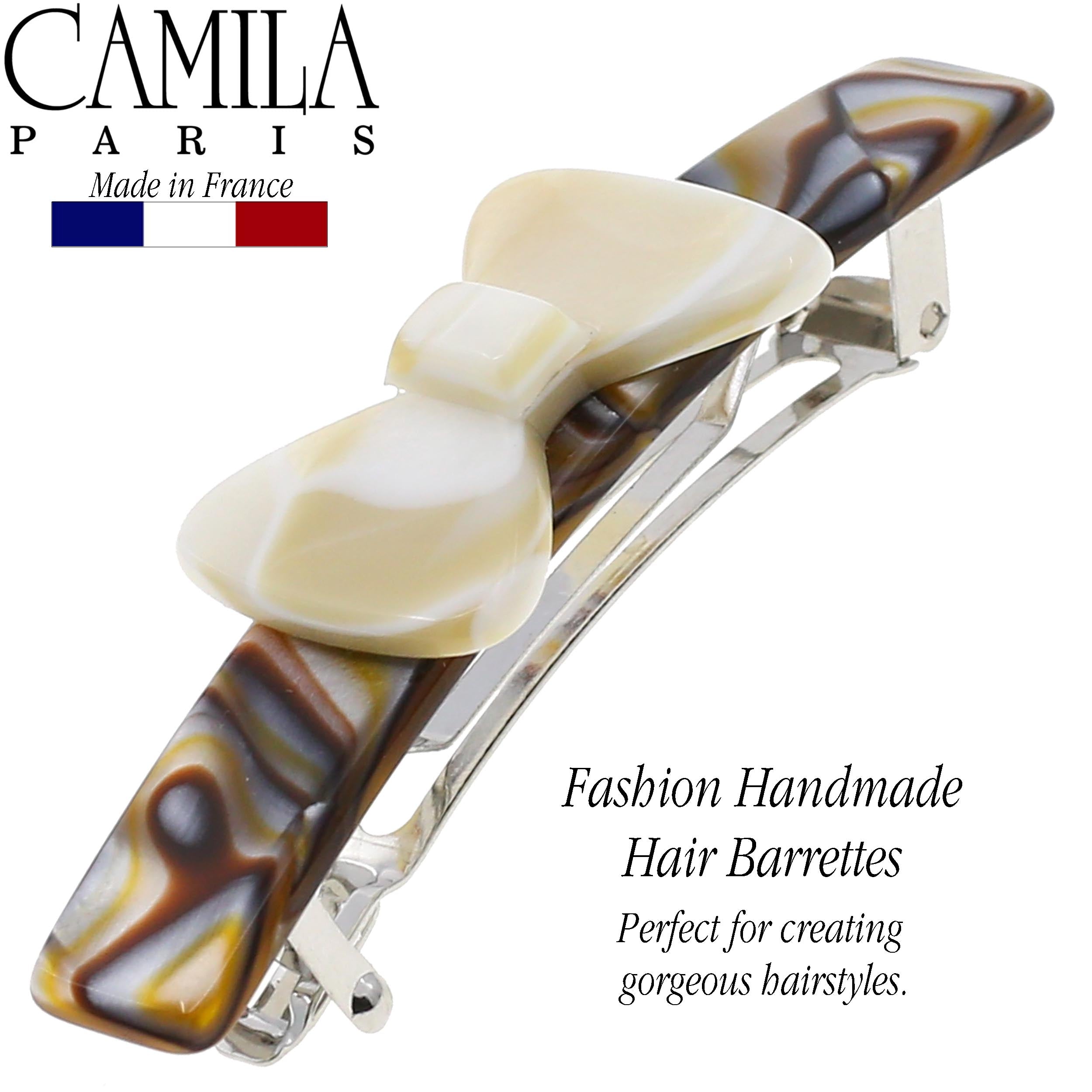 Camila Paris CP2244 Handmade Black French Hair Barrette Automatic