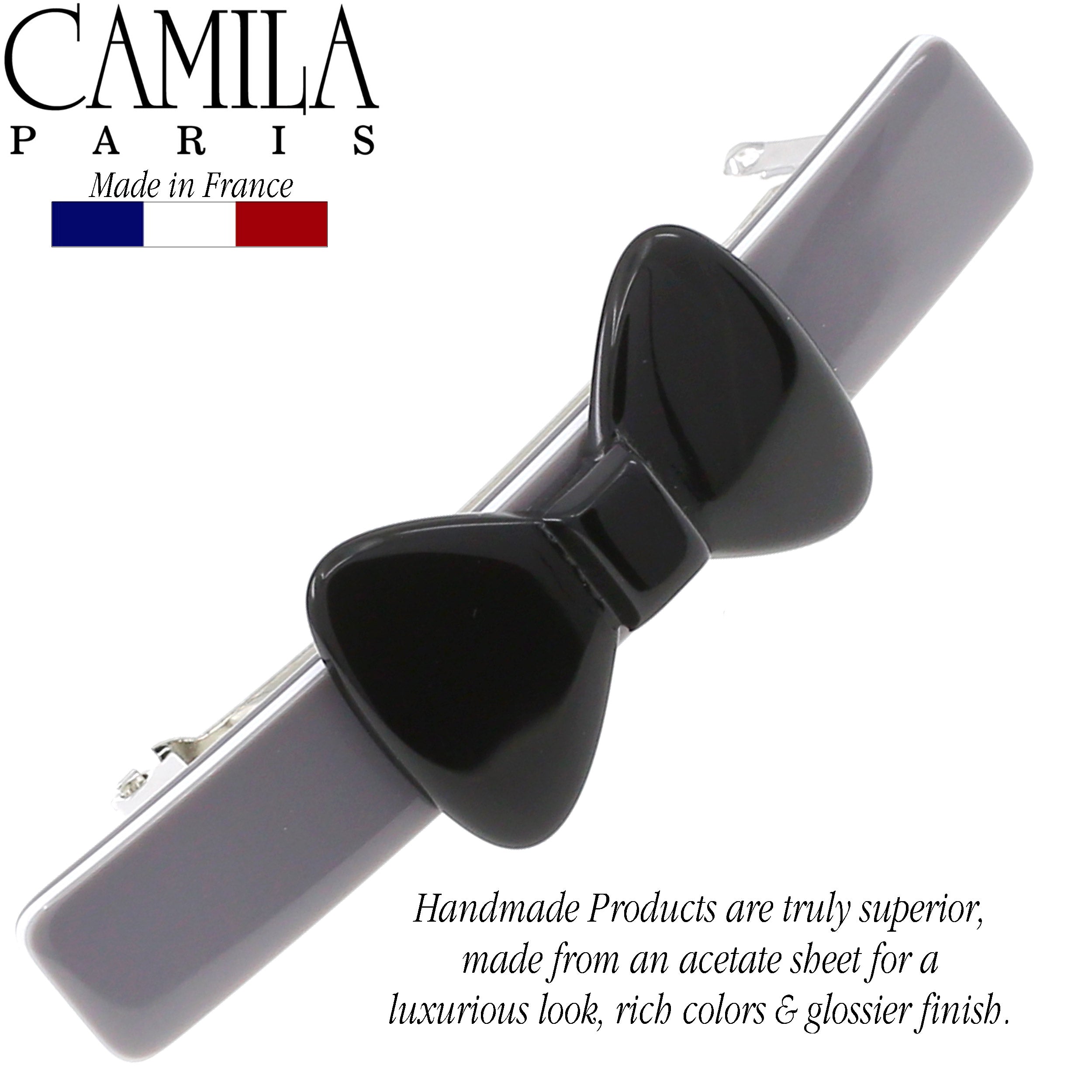 Camila Paris CP2244 Handmade Black French Hair Barrette Automatic