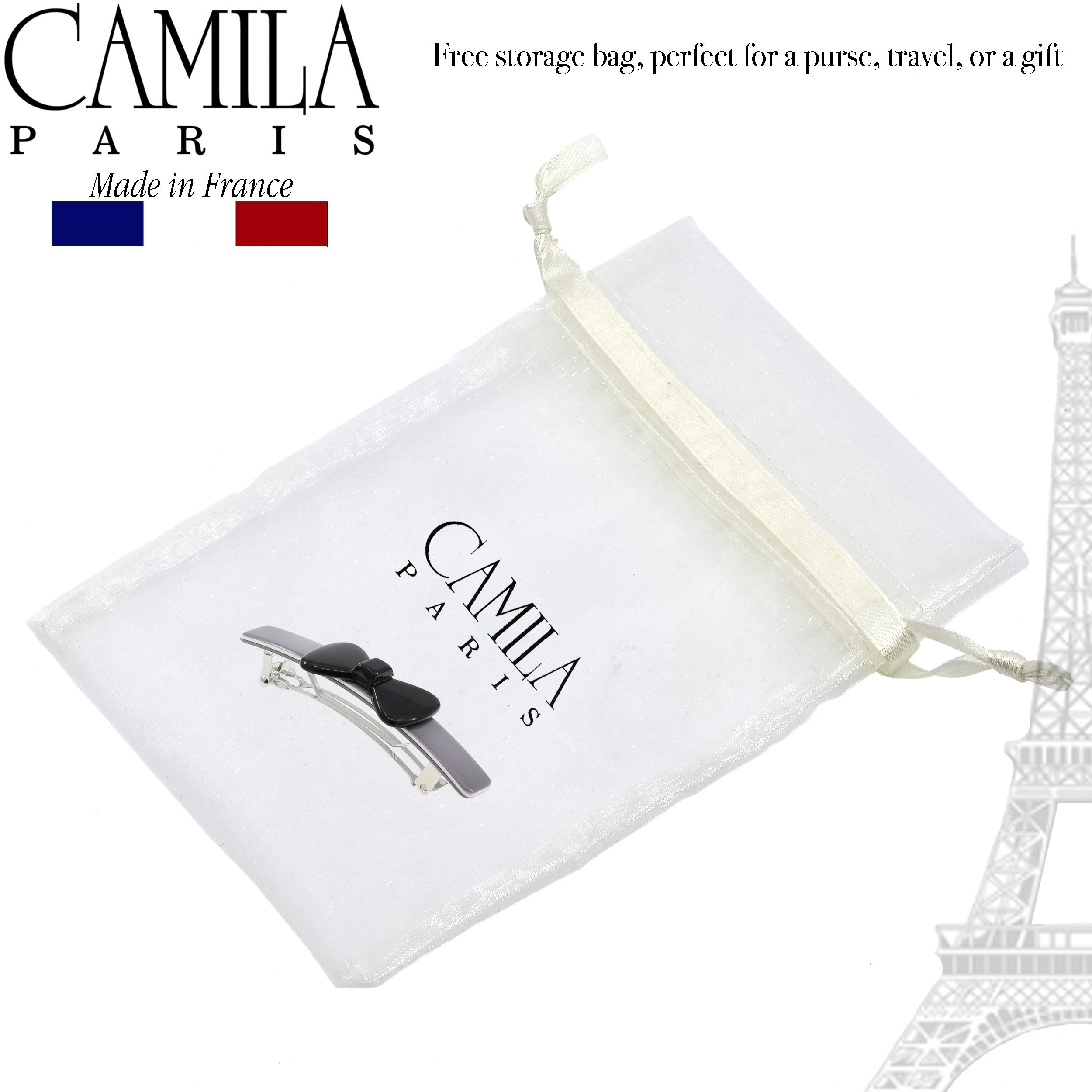 Camila Paris CP2244 Handmade Black French Hair Barrette Automatic