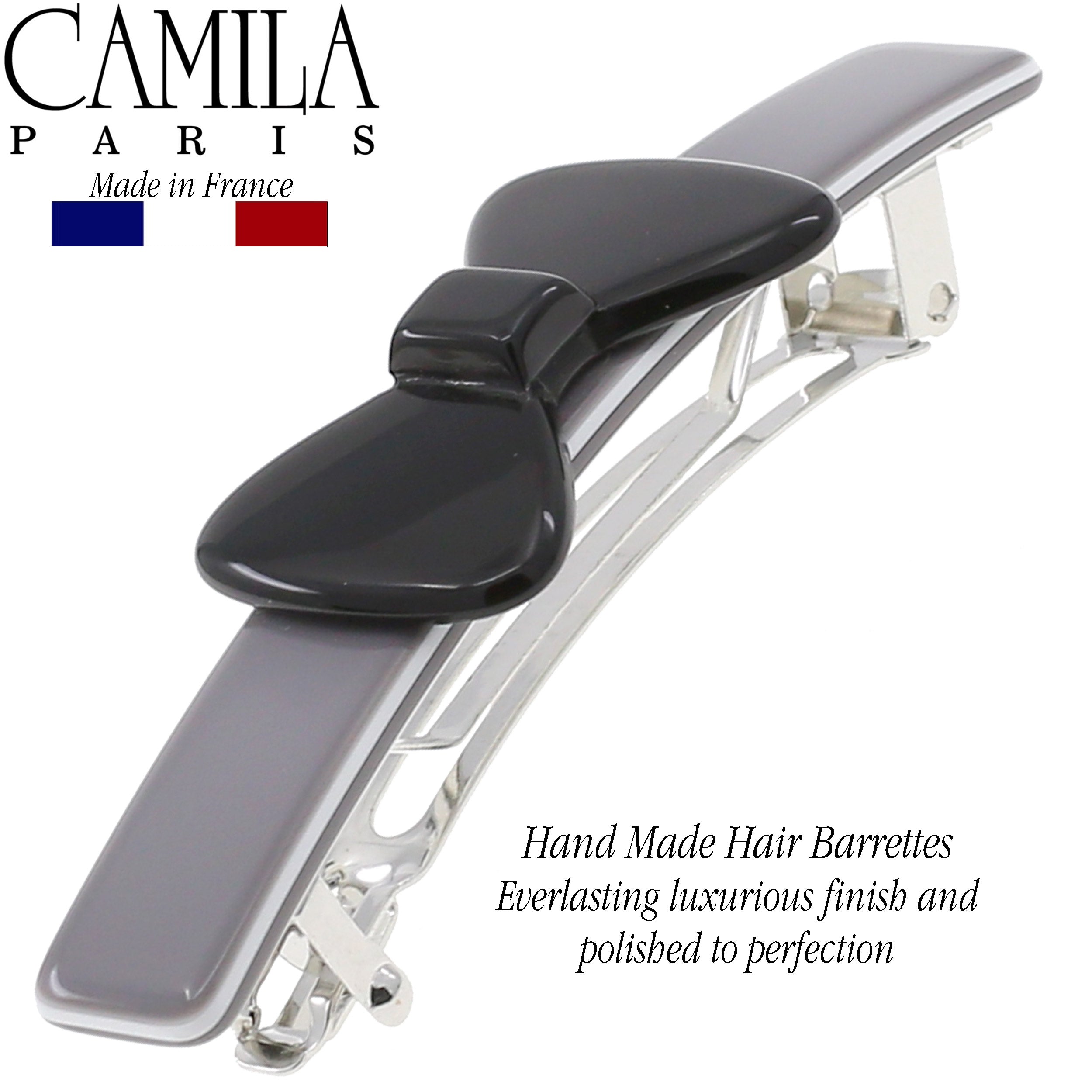 Camila Paris CP2244 Handmade Black French Hair Barrette Automatic